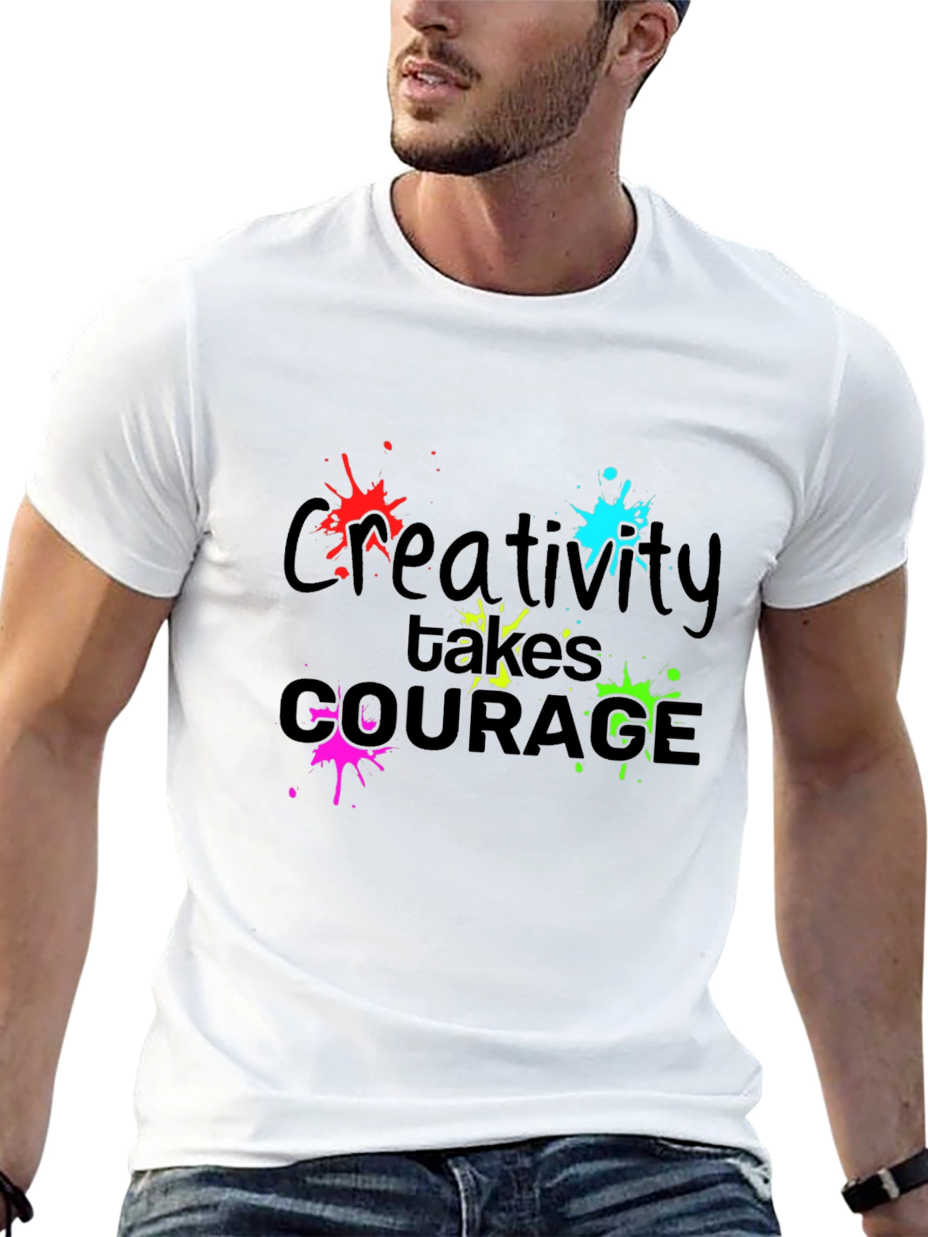 Black Creative Courage T-Shirt - Bold Design view 13