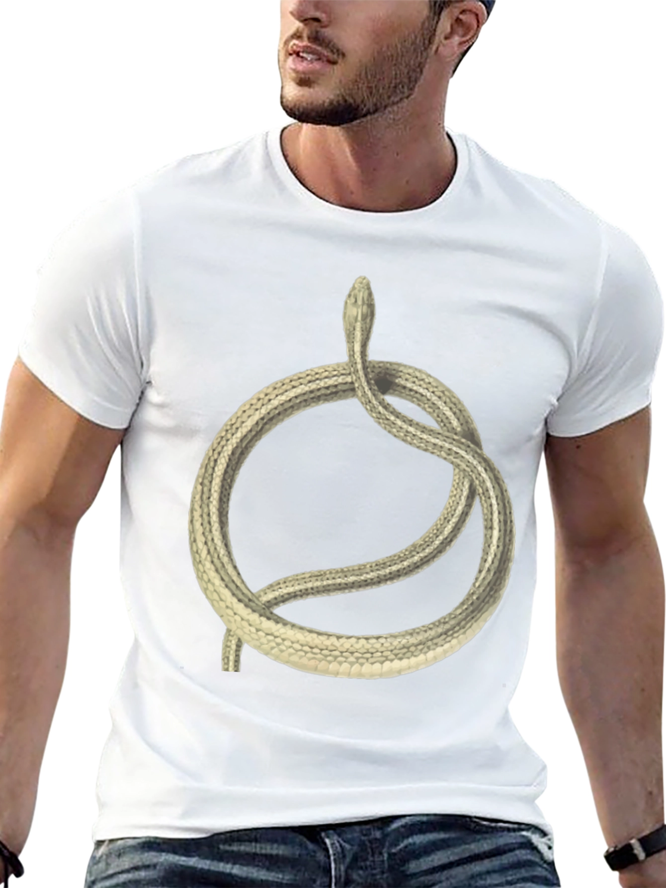 Black Snake Circle Graphic T-Shirt - Unique Animal Tee view 13
