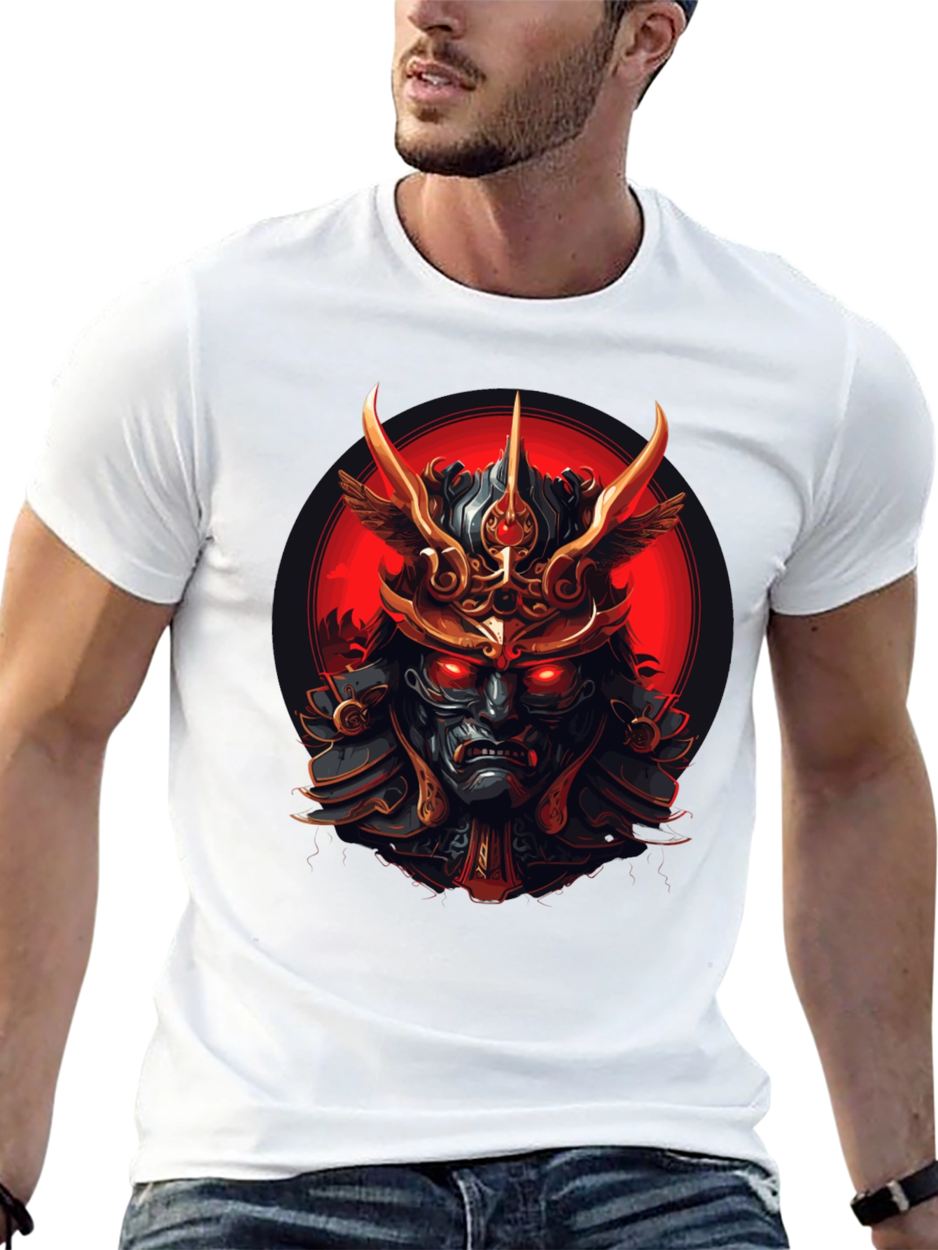 Black Samurai Warrior Graphic Tee - Men's Black T-Shirt view 13