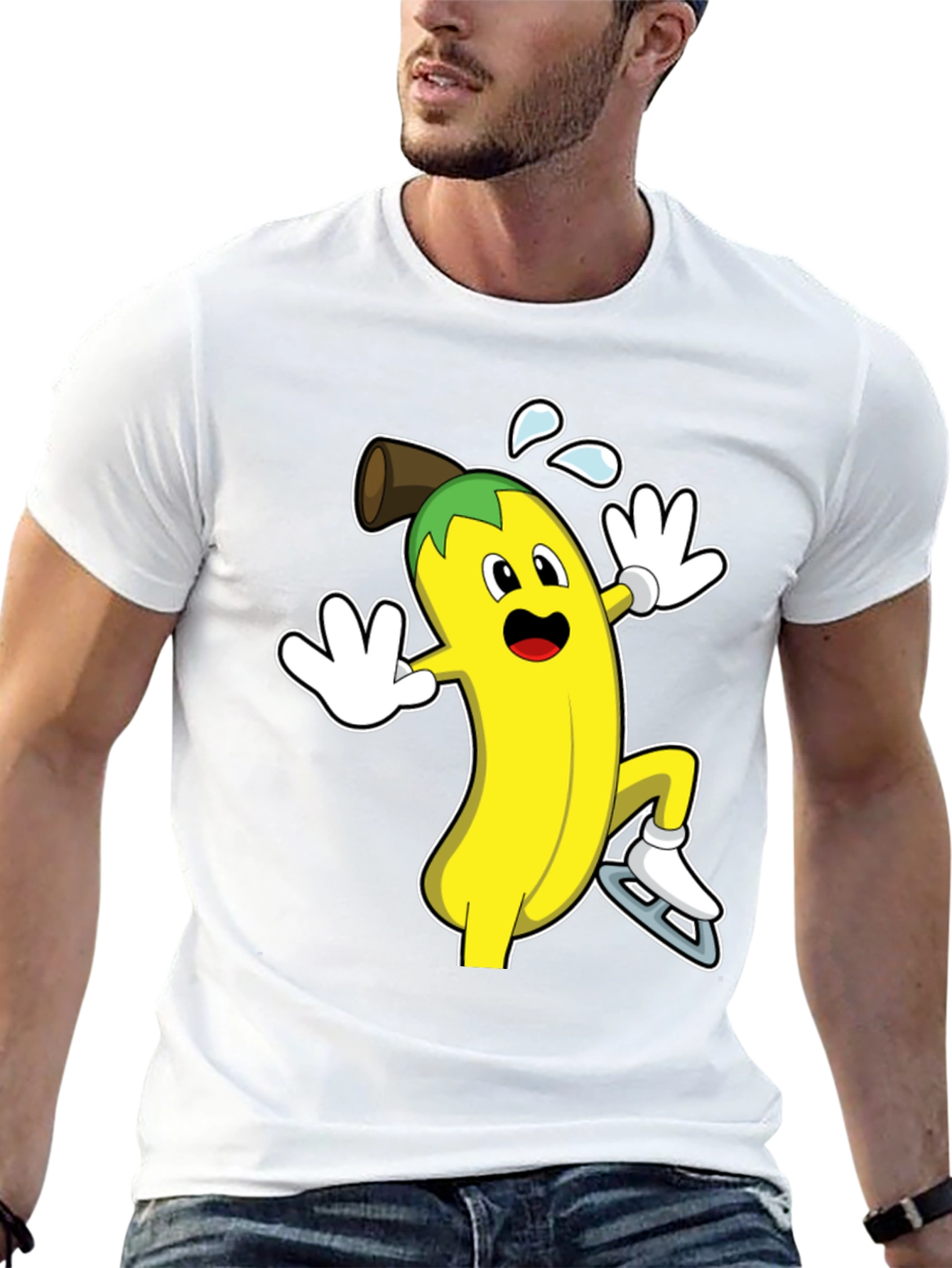 Black Banana Ice Skating T-Shirt - Fun & Unique Design view 13