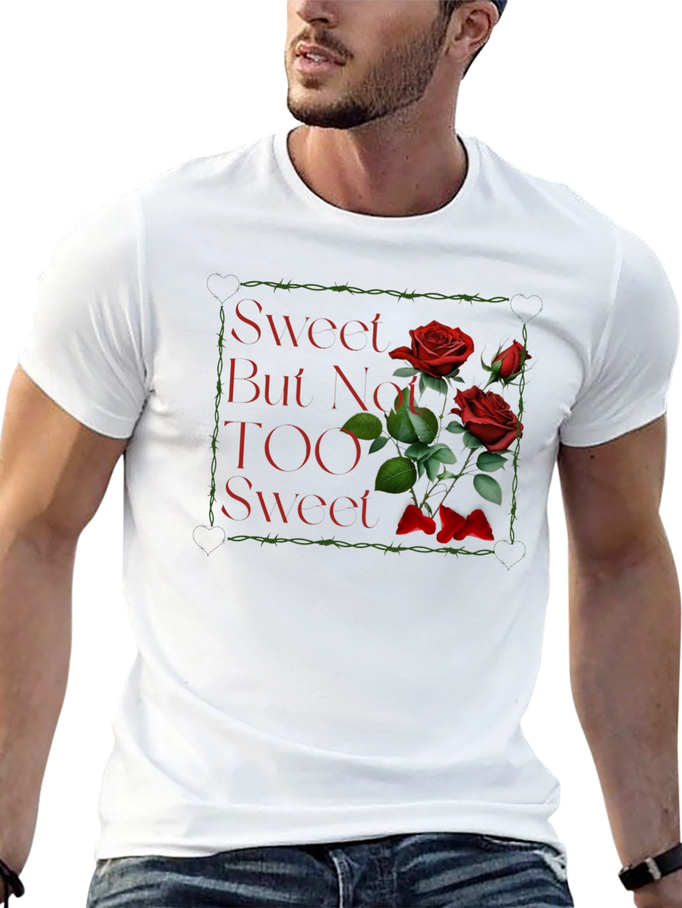 Black Sweet But Not TOO Sweet Roses Graphic T-Shirt view 13