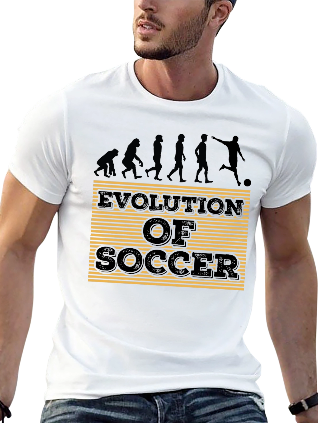 Black Evolution of Soccer Graphic T-Shirt view 13