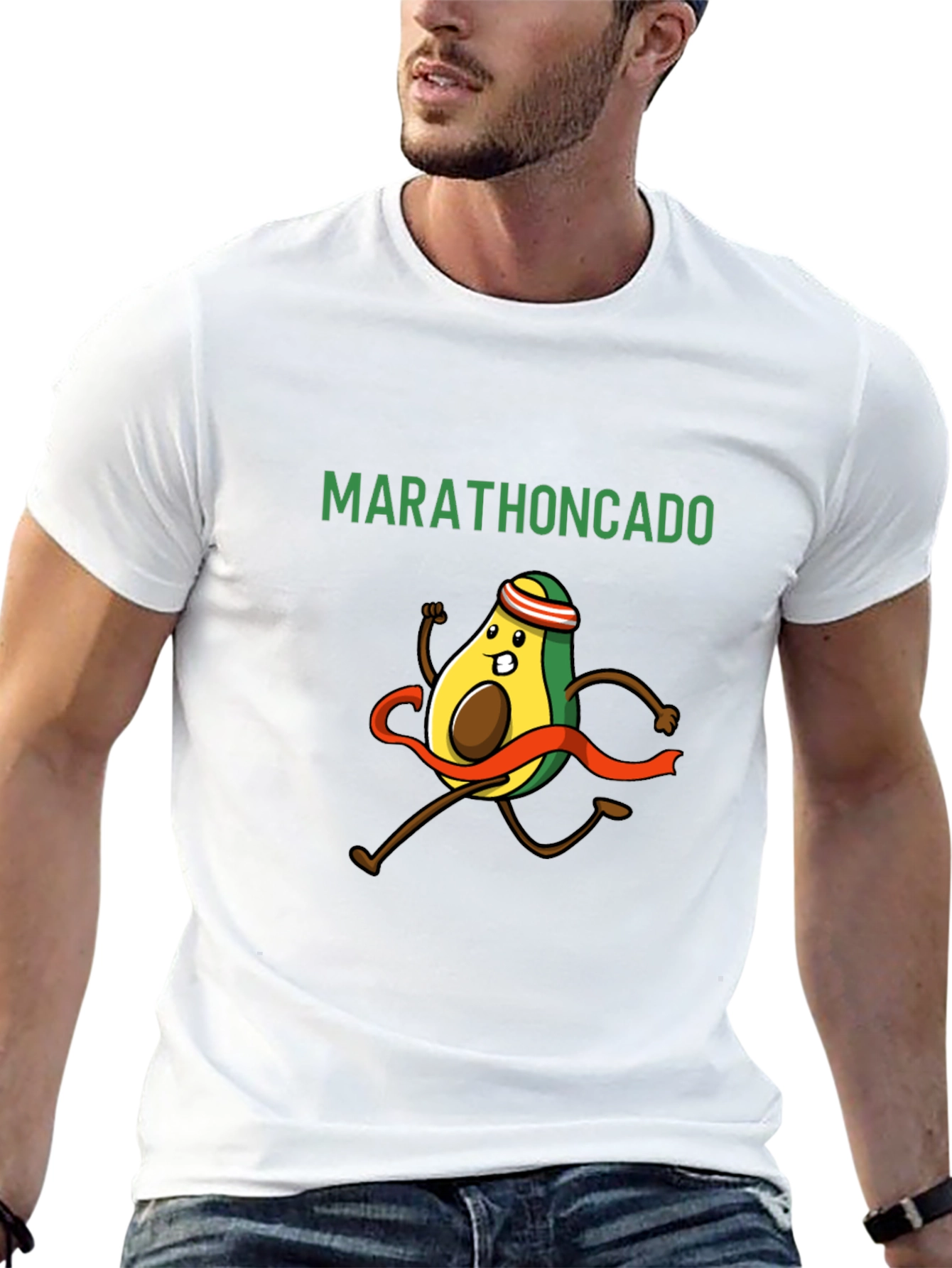 Black Marathoncado T-Shirt - Funny Avocado Running Tee view 13