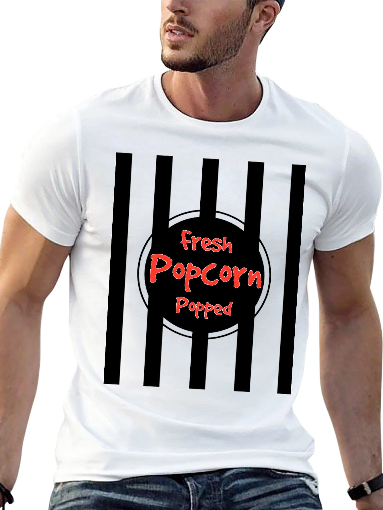 Black Fresh Popped Popcorn Graphic T-Shirt view 13