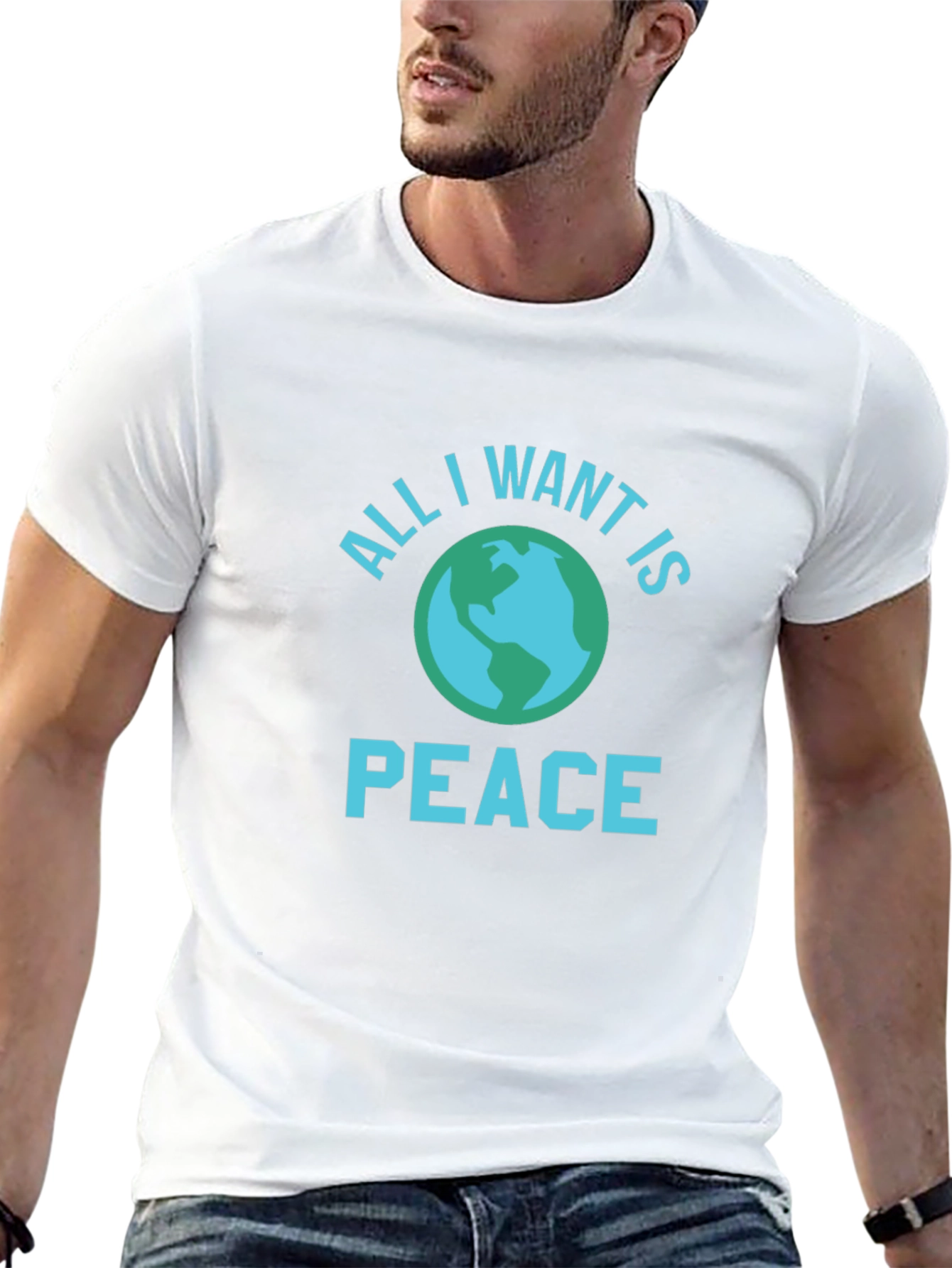 Black All I Want is Peace T-Shirt view 13