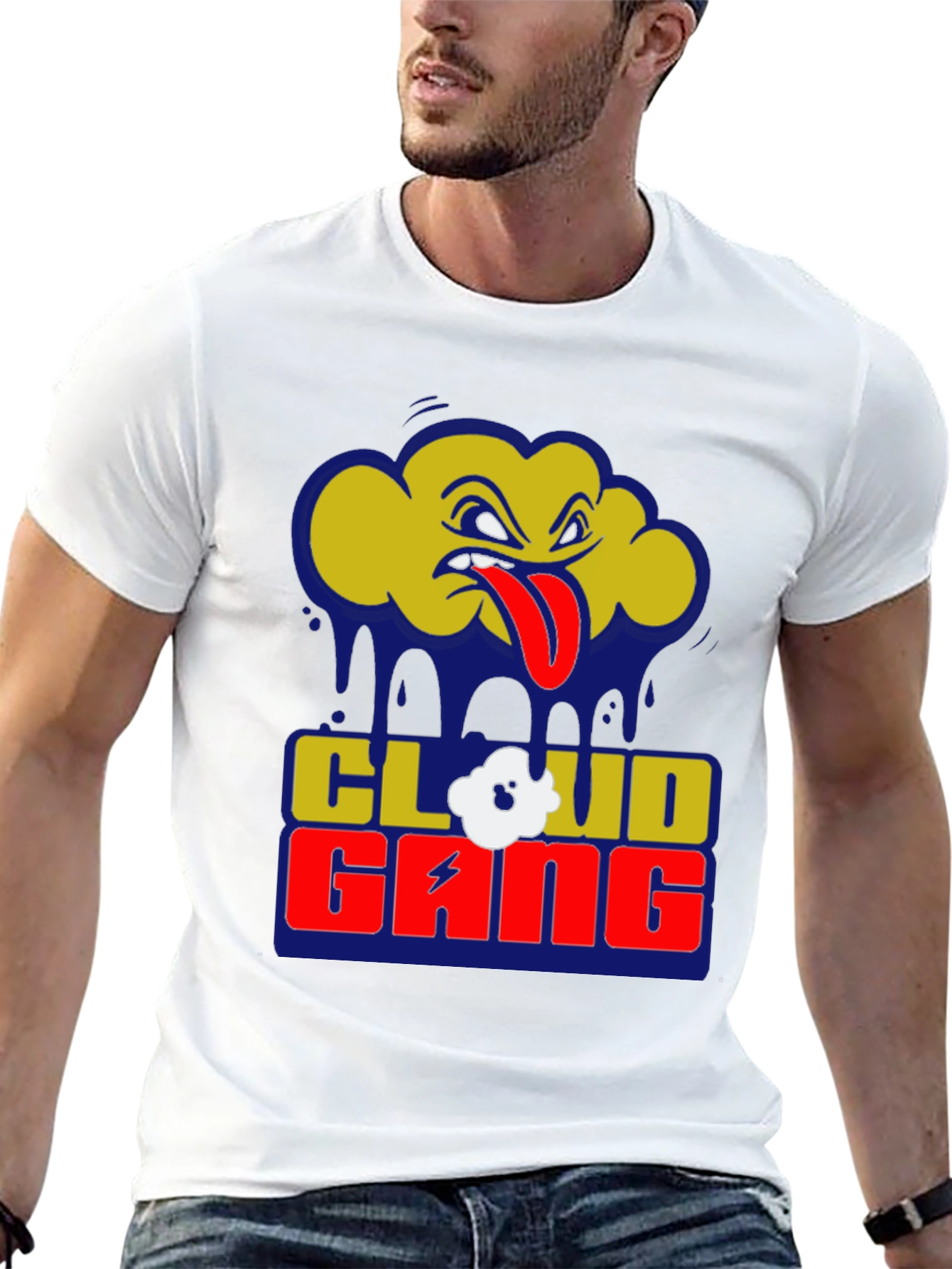 Black Cloud Gang Graphic T-Shirt - Black Crew Neck Tee view 13