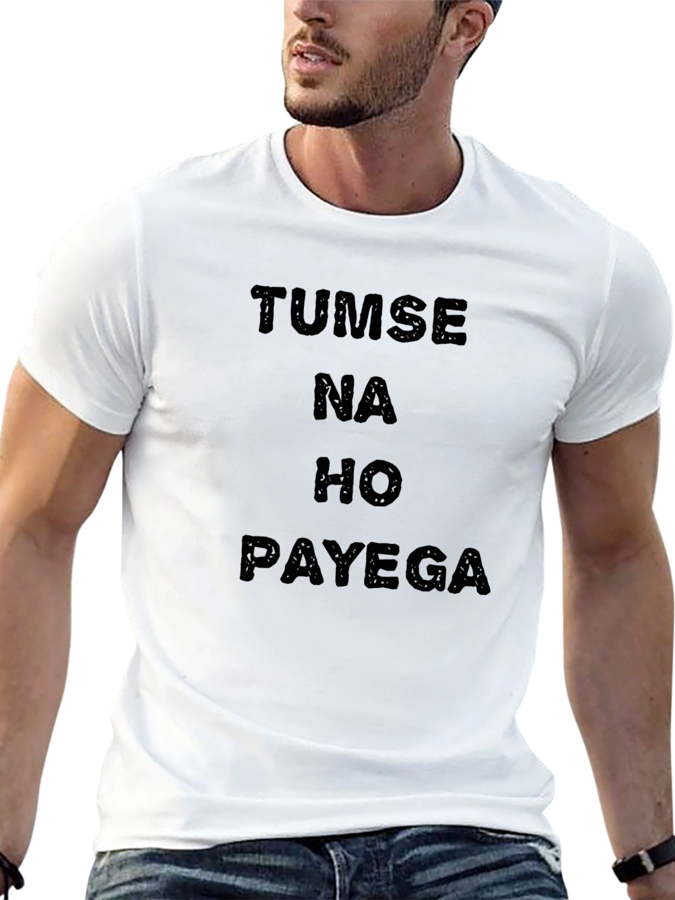 Black Tumse Na Ho Payega T-Shirt - Black Cotton Blend view 13