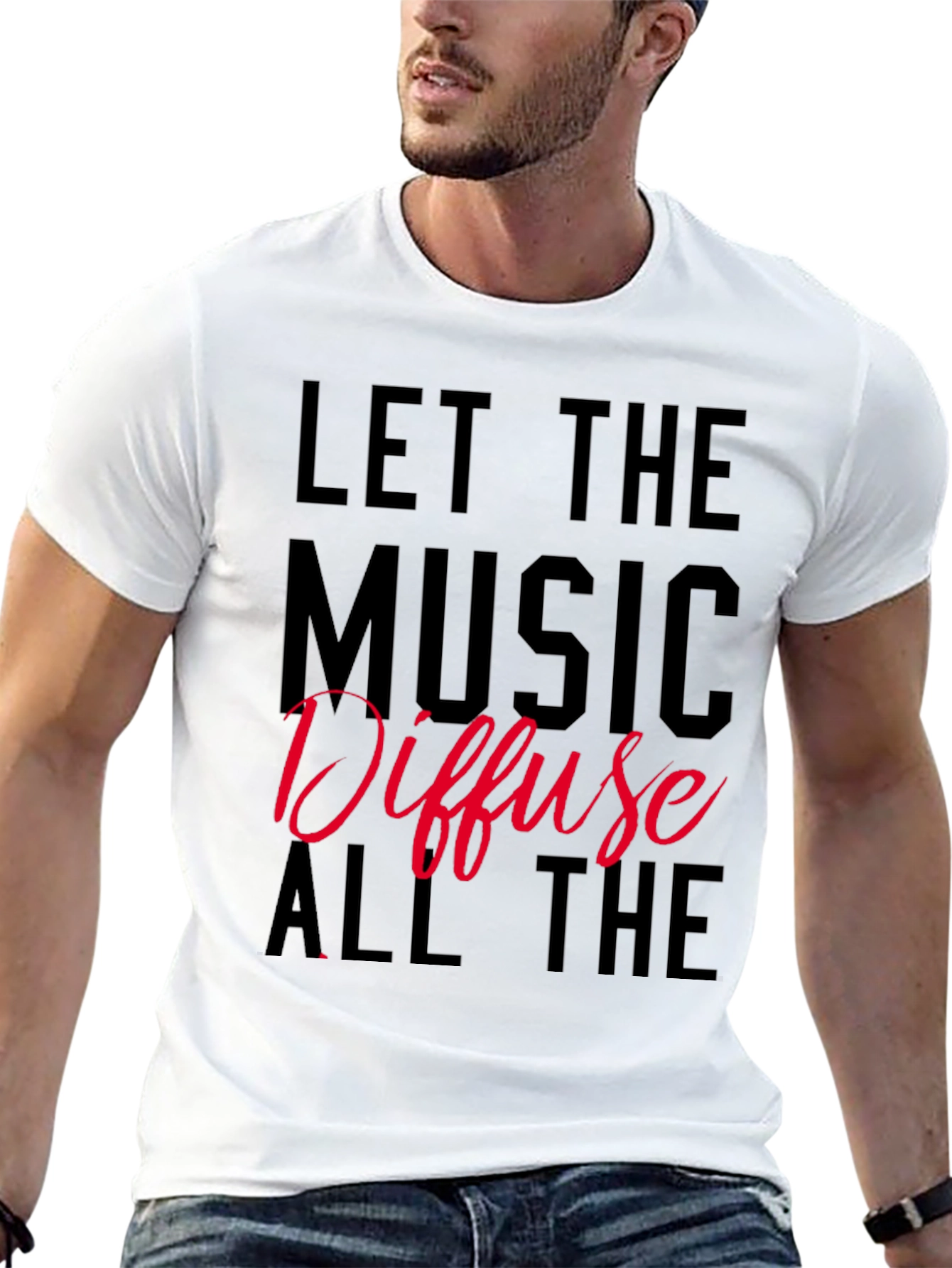Black Let the Music Diffuse T-Shirt view 13
