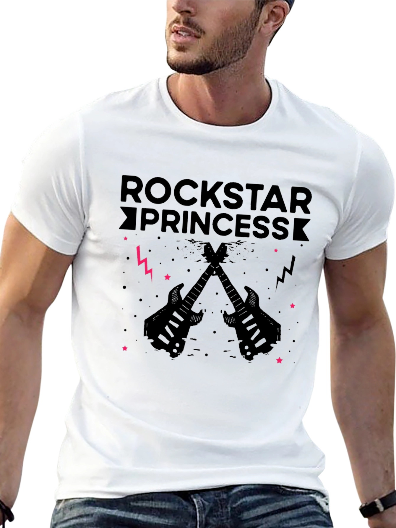 Black Rockstar Princess T-Shirt - Black Graphic Tee view 13