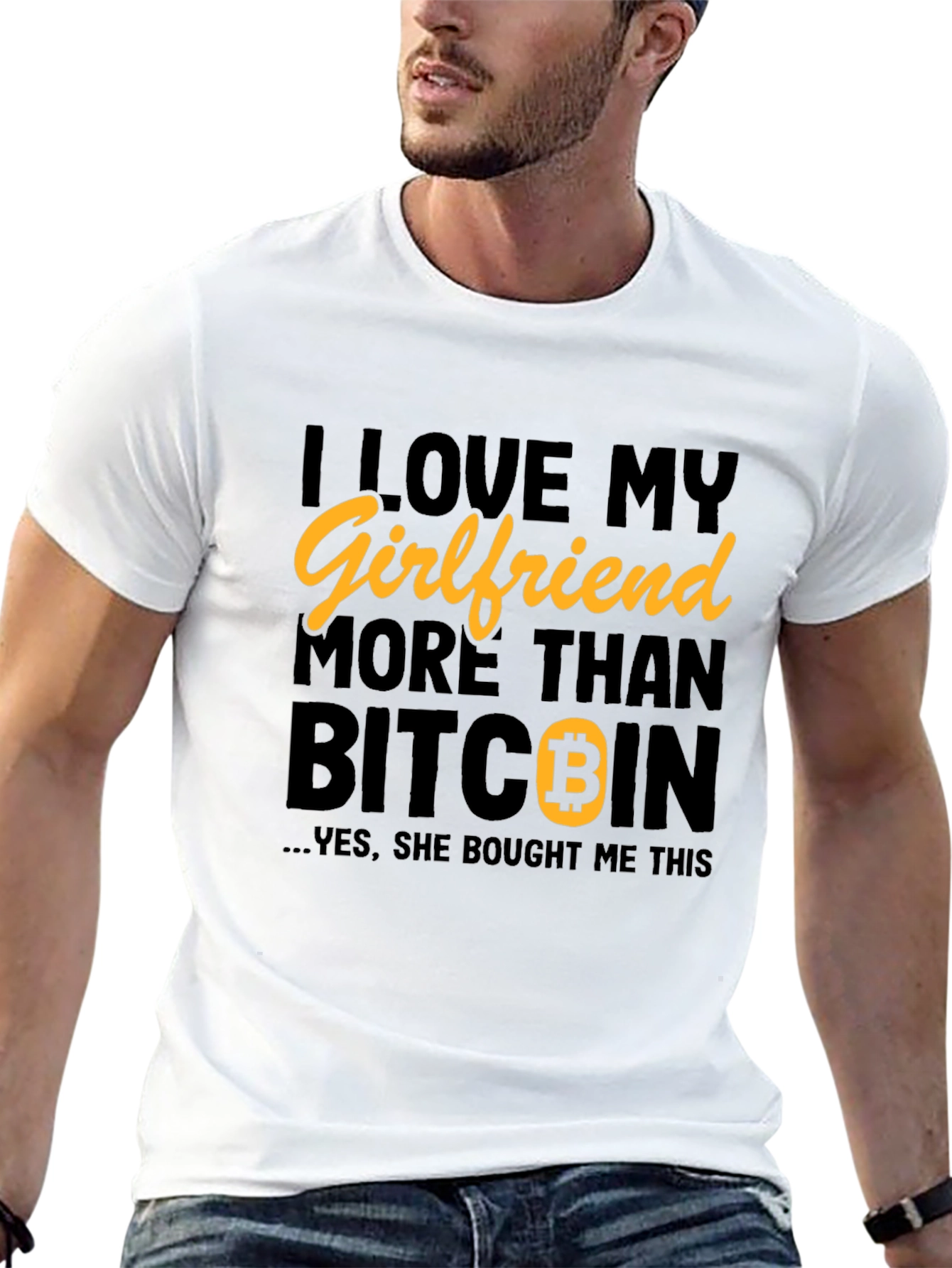 Black I Love My Girlfriend More Than Bitcoin Graphic T-Shirt view 13