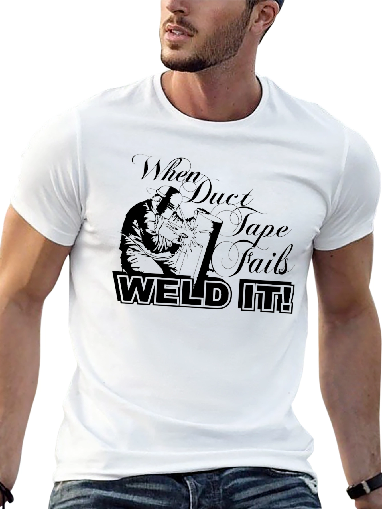 Black Weld It! Black Graphic T-Shirt - Duct Tape Fails view 13