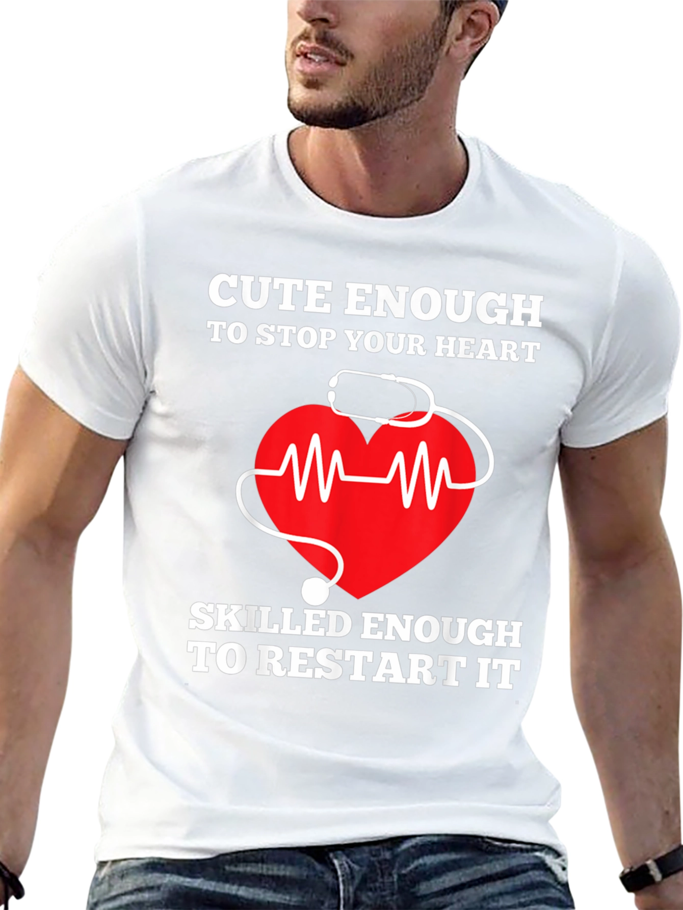 Black Cute Enough to Stop Your Heart T-Shirt view 13