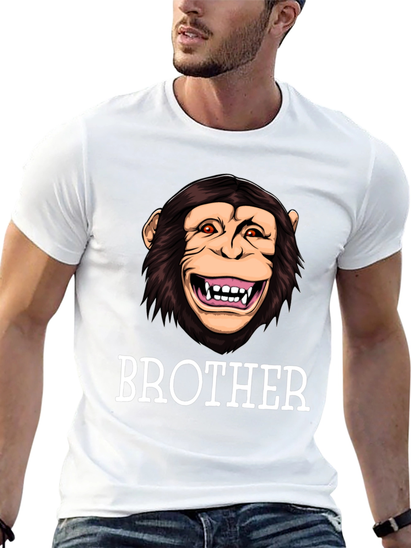 Black Brother Monkey Graphic Tee - Funny Family Shirt view 13