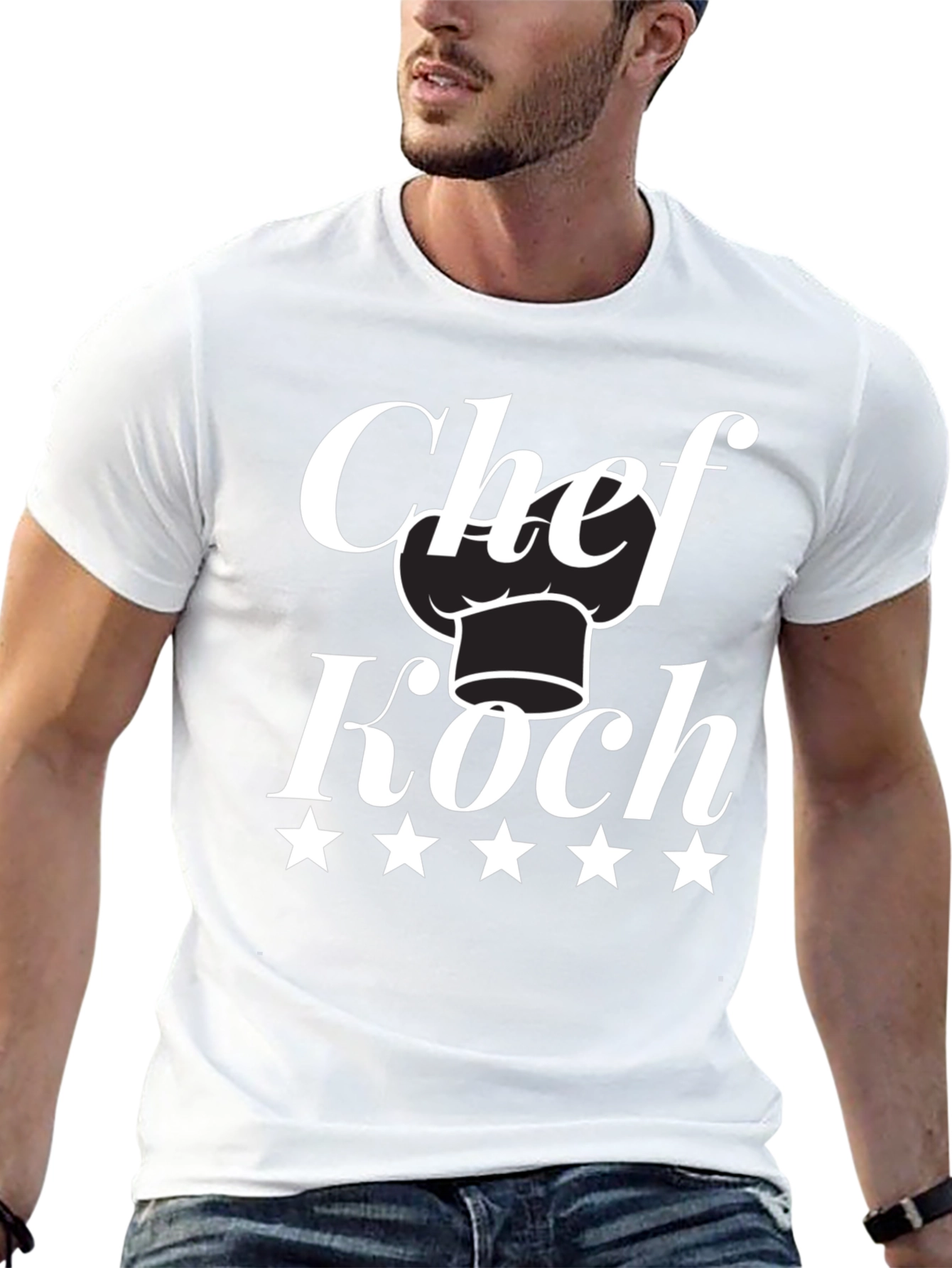 Black Chef Koch T-Shirt - Five Star Design view 13