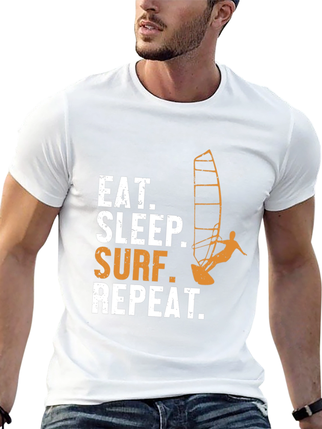 Black Eat Sleep Surf Repeat T-Shirt view 13