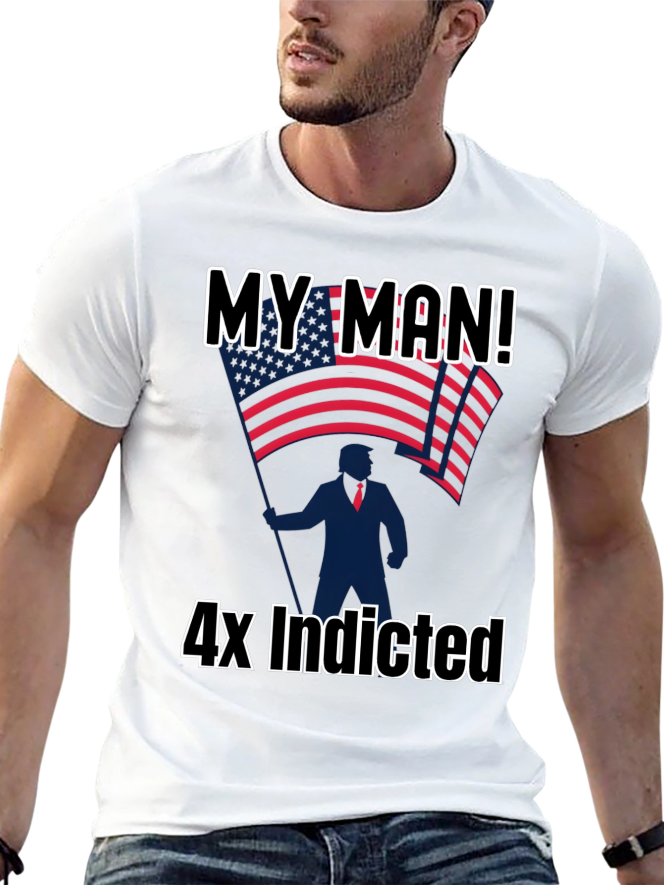 Black My Man! 4x Indicted Graphic T-Shirt view 13