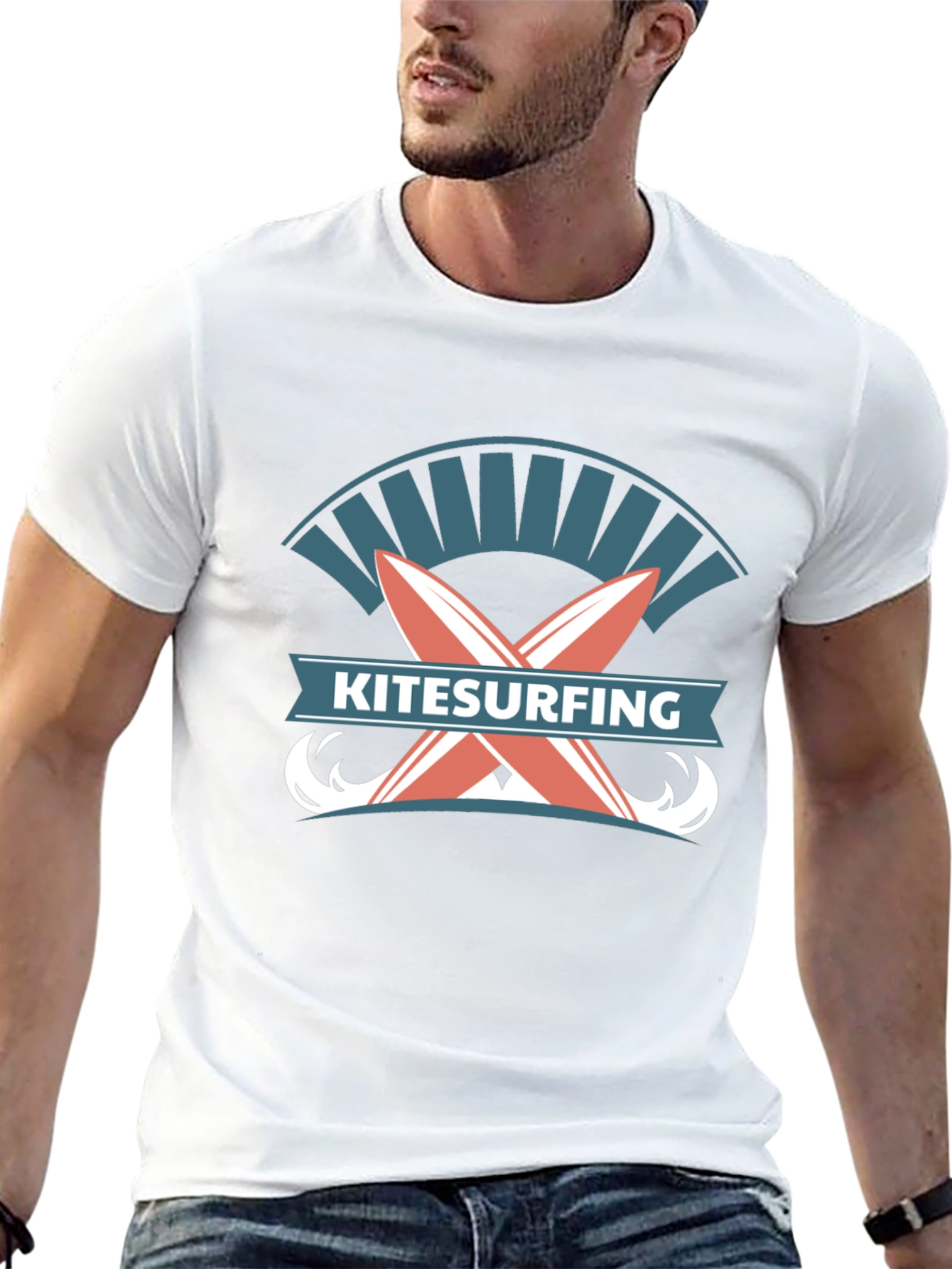 Black Kitesurfing Graphic T-Shirt view 13