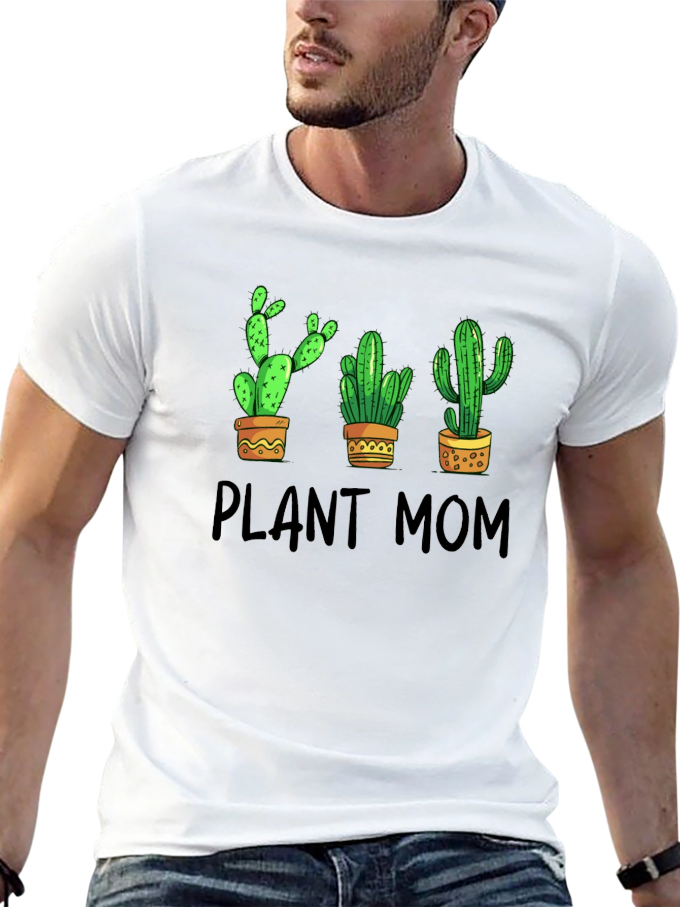 Black Plant Mom Cactus Graphic T-Shirt view 13