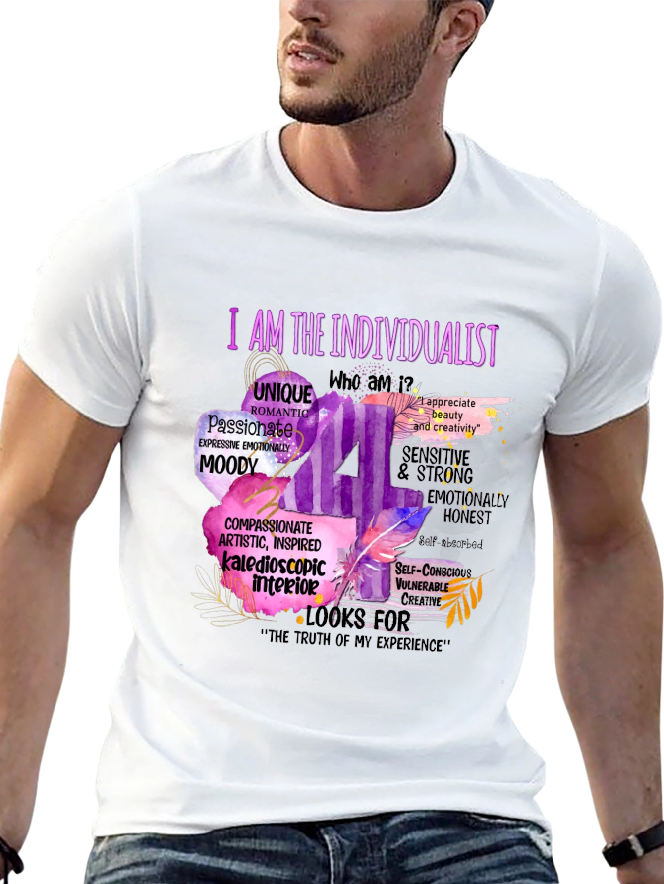 Black Individualist Graphic T-Shirt - Express Yourself! view 13