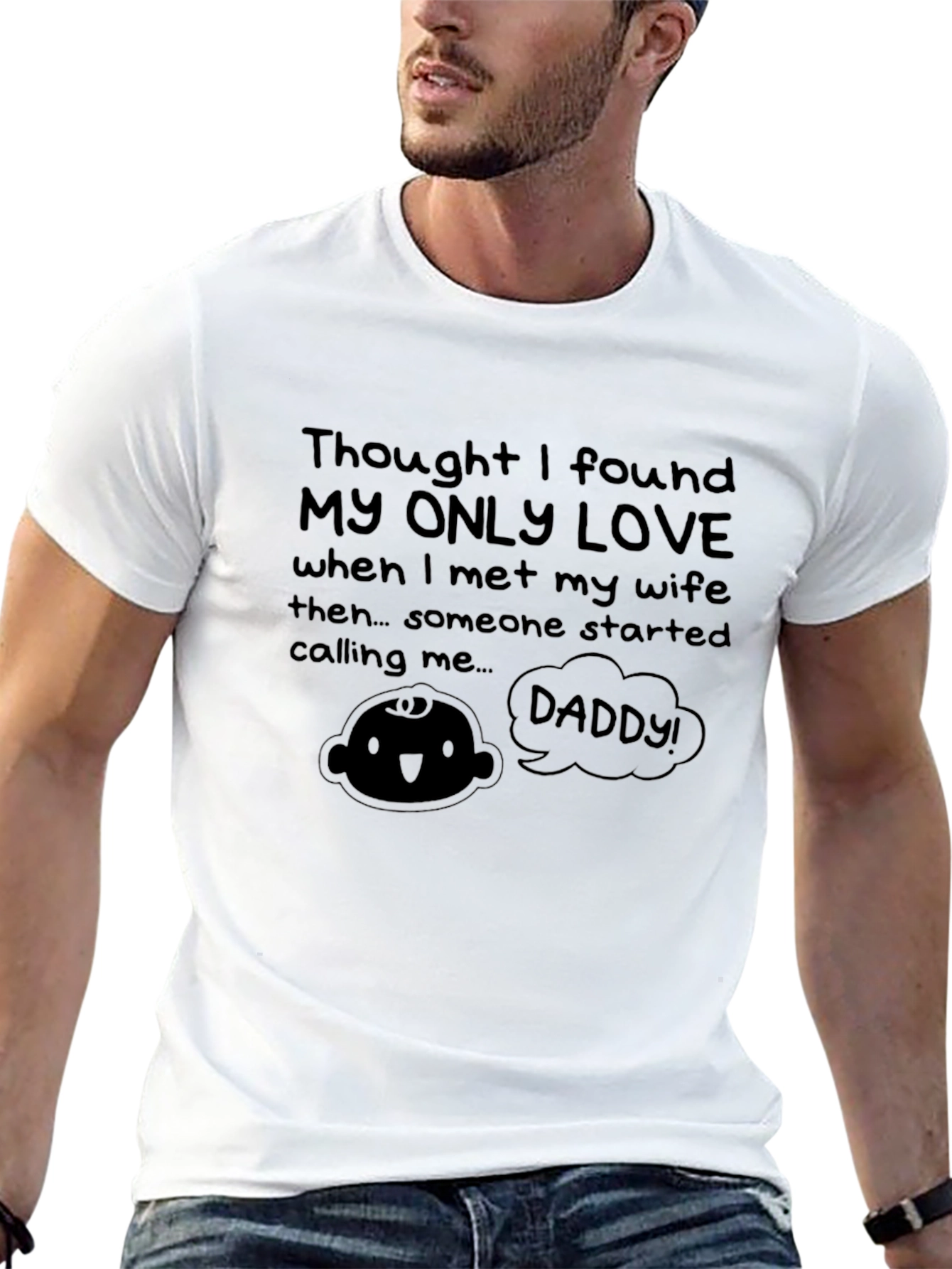 Black Funny "Daddy" T-Shirt - New Dad Gift view 13
