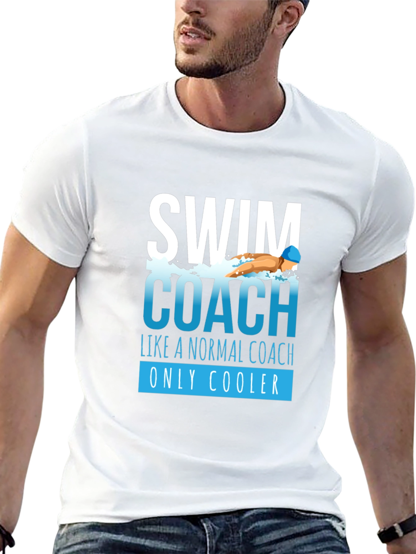 Swim Coach Graphic T-Shirt - Cool Coaching Apparel - 13