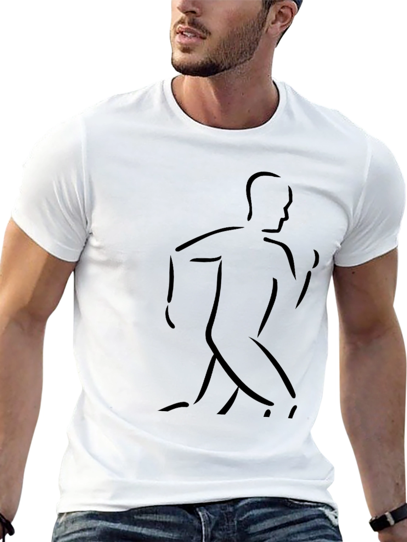 Black Men's Running Silhouette Graphic Tee - Black view 13