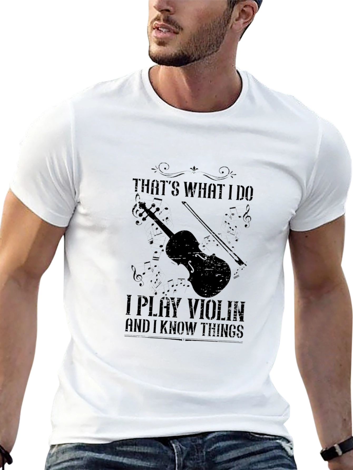 Black I Play Violin and I Know Things T-Shirt view 13