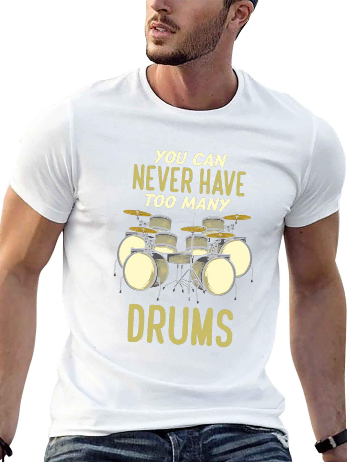 Black Drummer T-Shirt - You Can Never Have Too Many Drums view 13