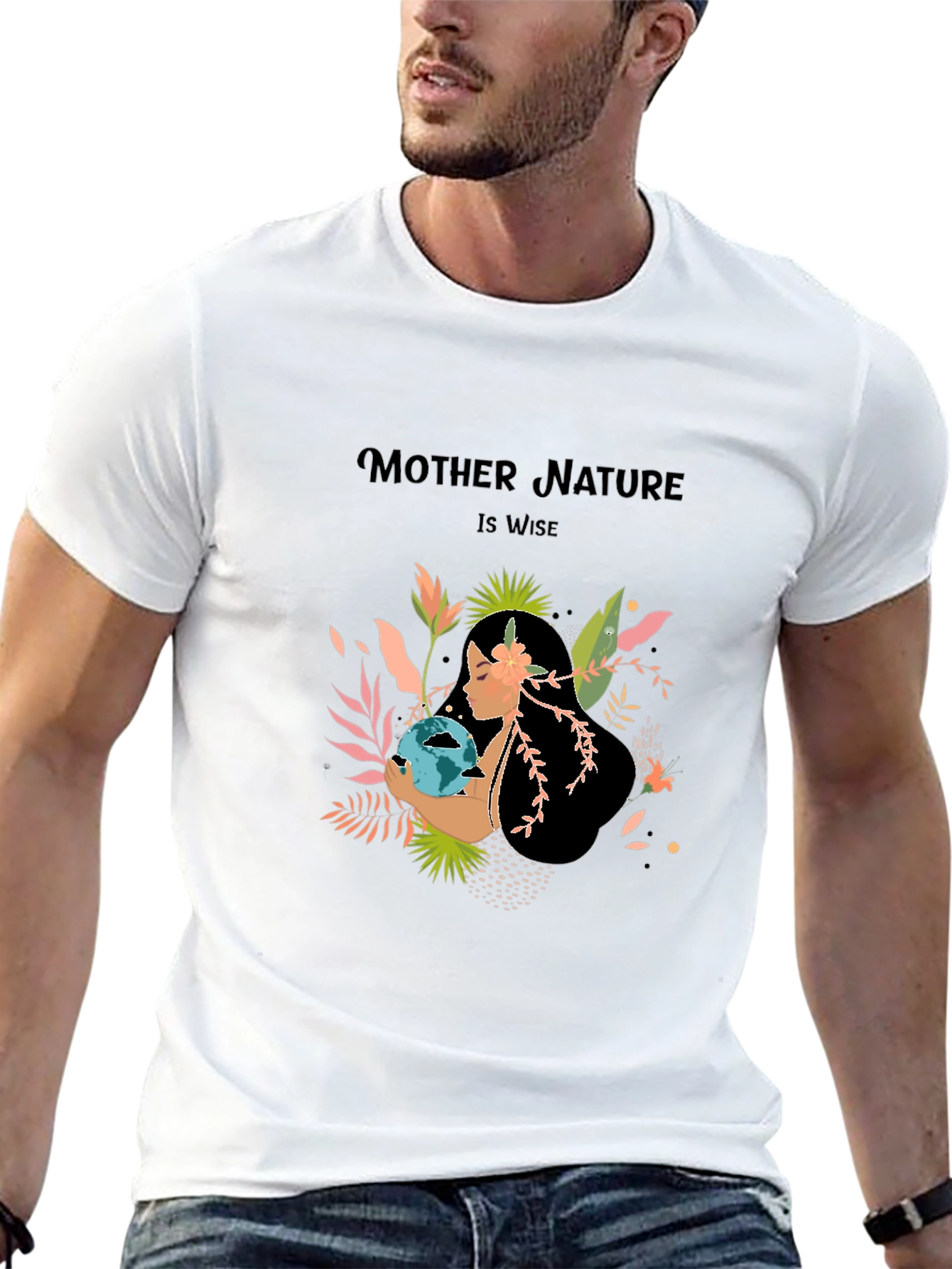 Black Mother Nature T-Shirt - Earth Day Apparel view 13