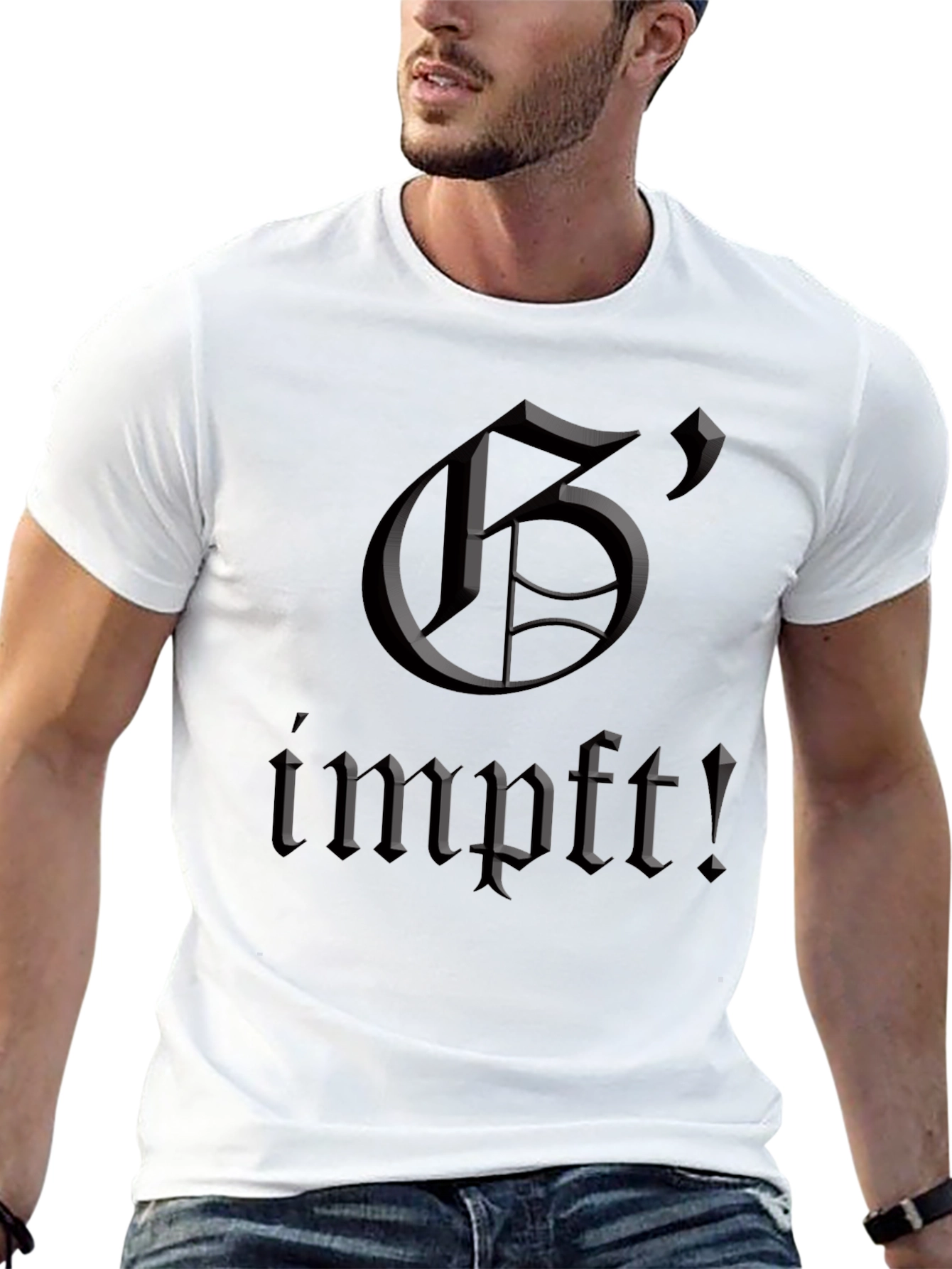 Black Graphic Tee - "Geimpft!" - Black view 13