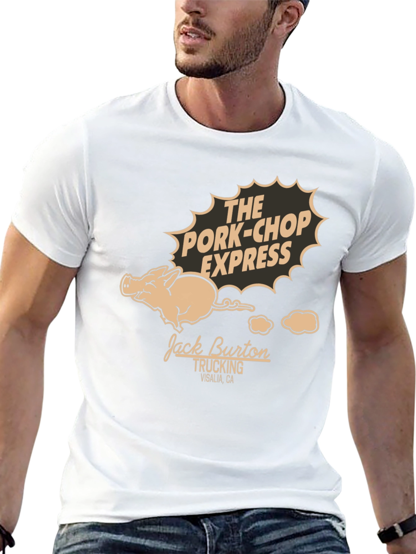 Black Pork-Chop Express T-Shirt - Jack Burton Trucking Tee view 13