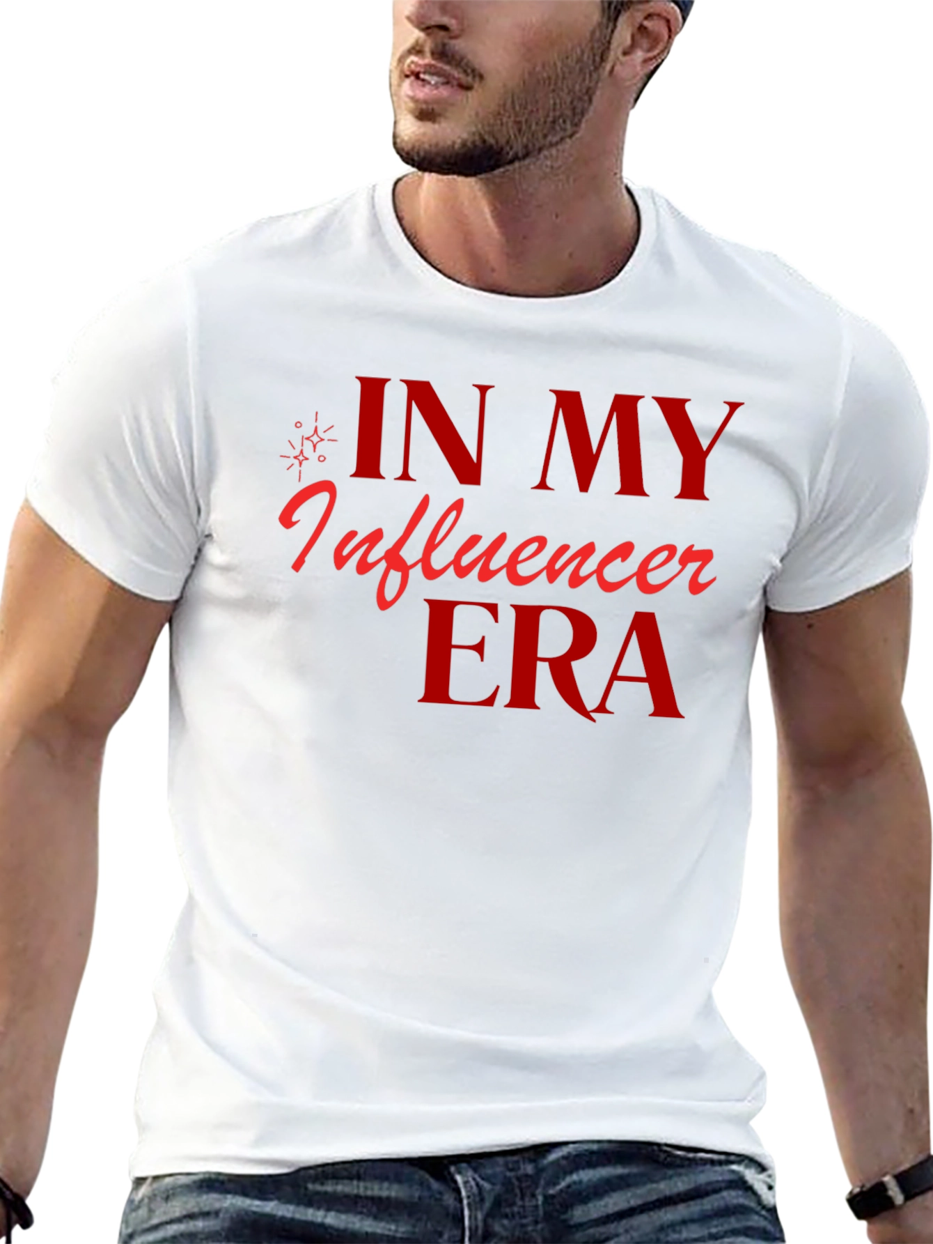 Black In My Influencer Era Graphic Tee - Trendy Black T-Shirt view 13