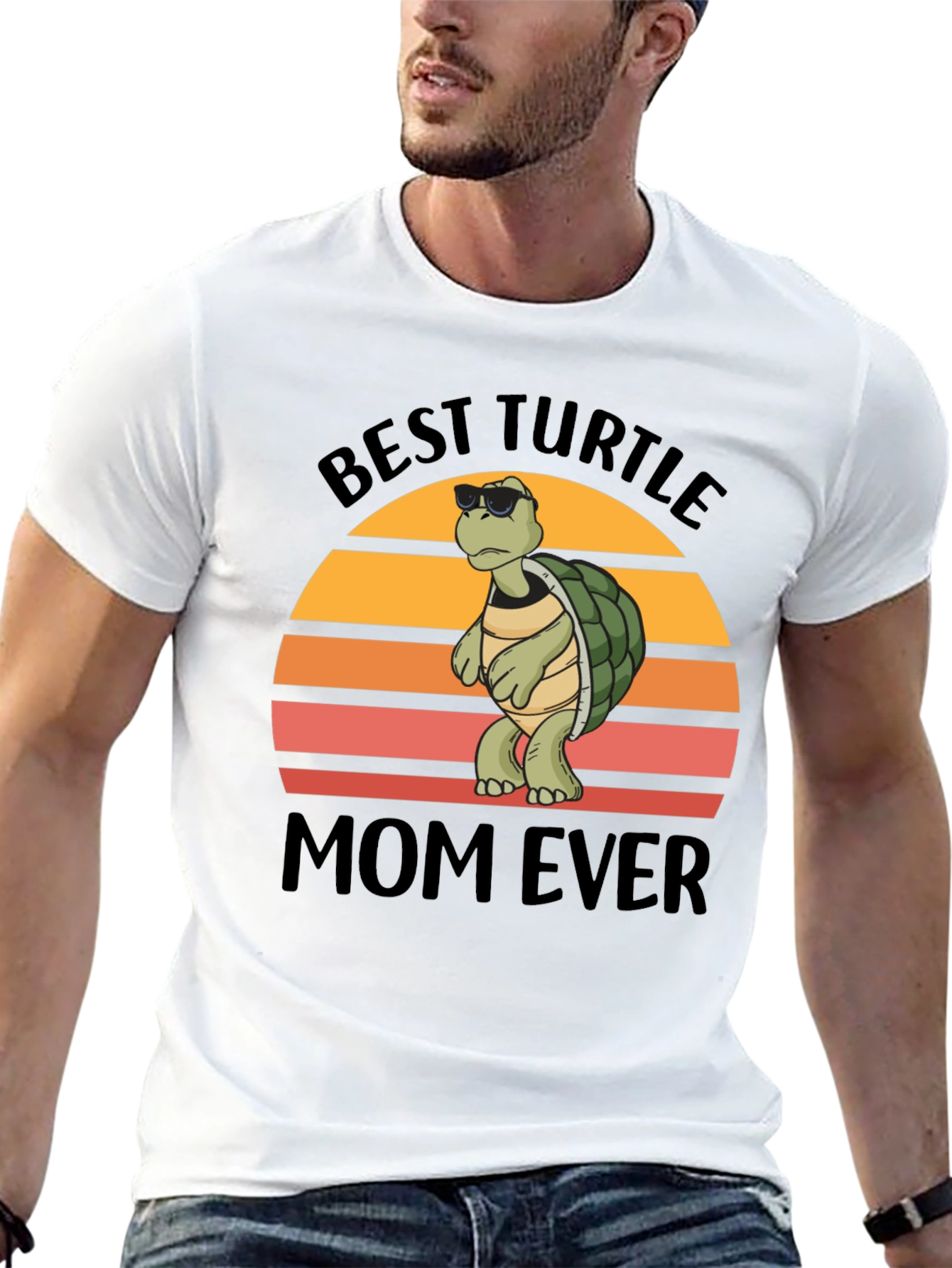 Black Best Turtle Mom Ever T-Shirt view 13