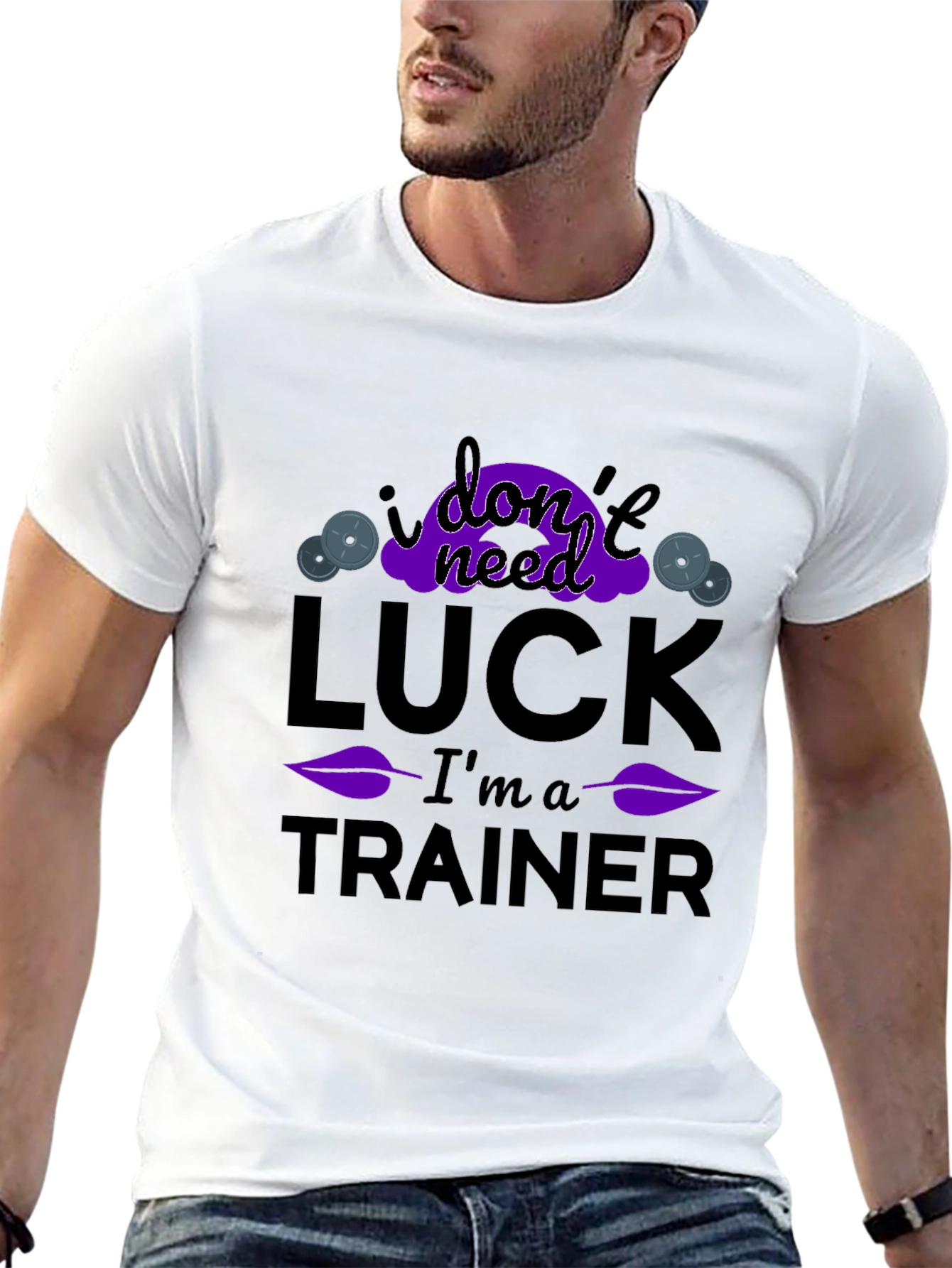 Black I Don't Need Luck I'm A Trainer T-Shirt view 13