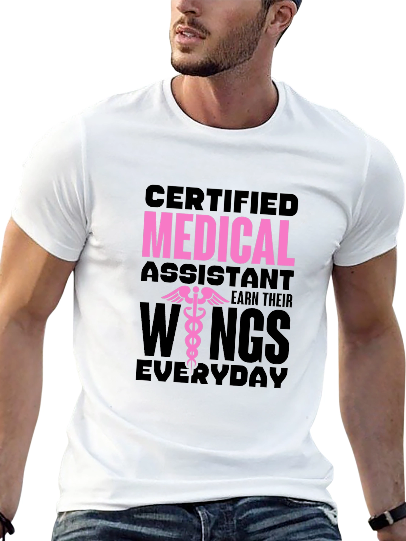 Black Certified Medical Assistant T-Shirt view 13