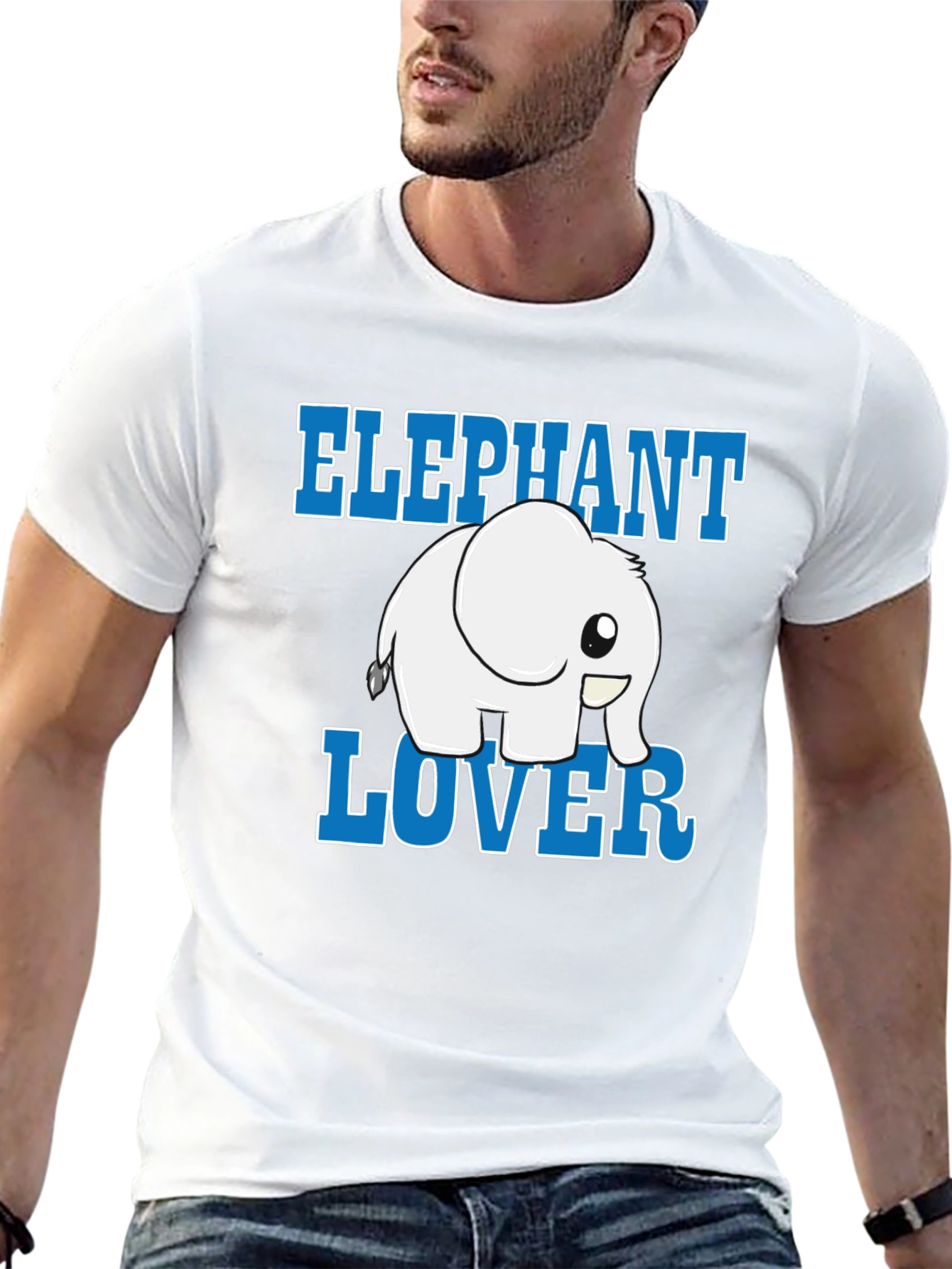 Black Elephant Lover Cartoon Graphic Black T-Shirt view 13