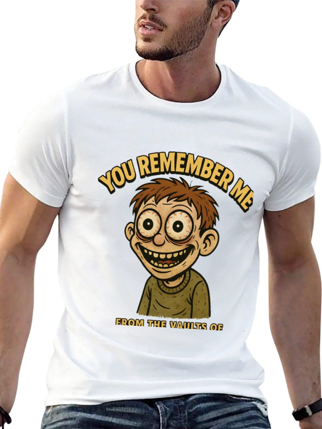 Black Retro Vaults Cartoon Graphic Tee view 13