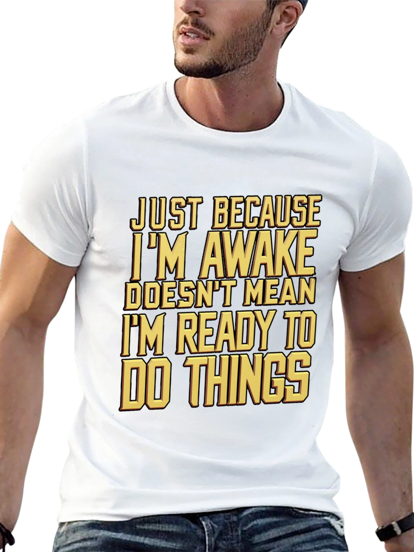 Black Funny Awake But Not Ready T-Shirt view 13