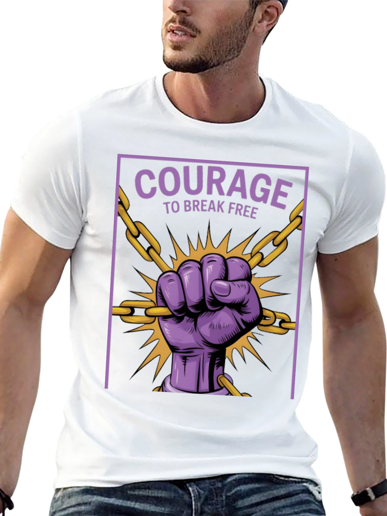 Black Courage to Break Free Graphic T-Shirt view 13