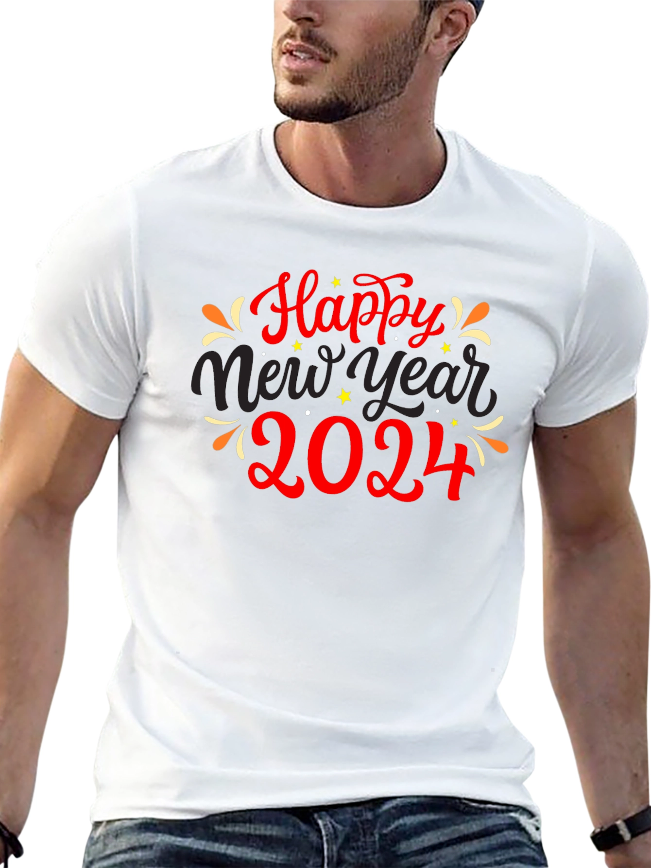 Black Happy New Year 2024 Graphic Tee view 13