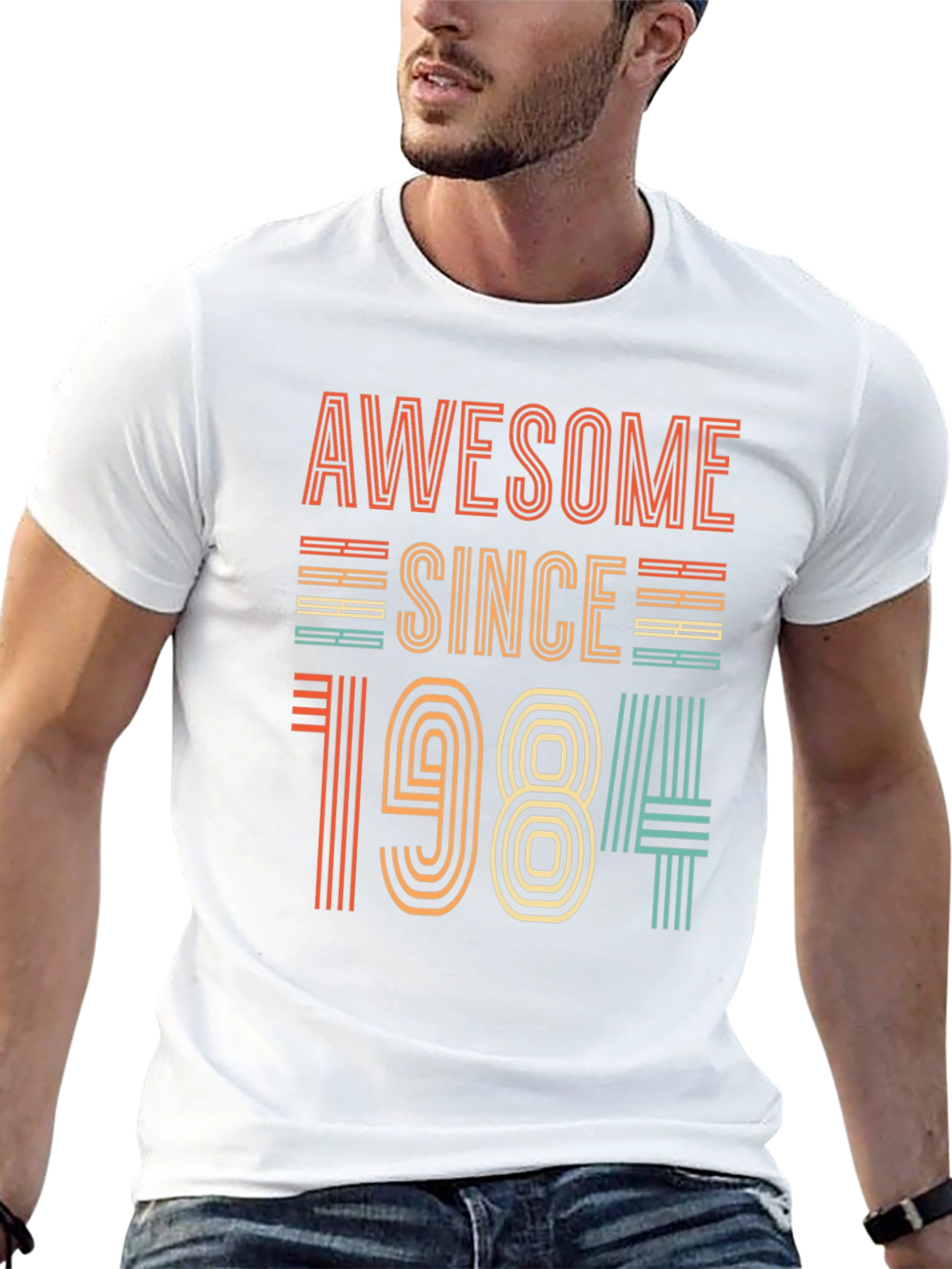 Black Awesome Since 1984 T-Shirt - Retro Birthday Gift view 13