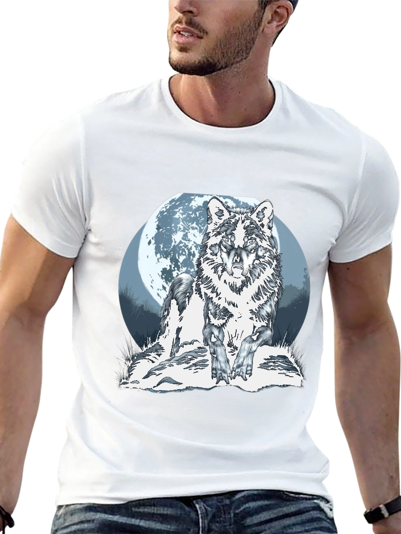 Black Wolf Moon Graphic Tee view 13