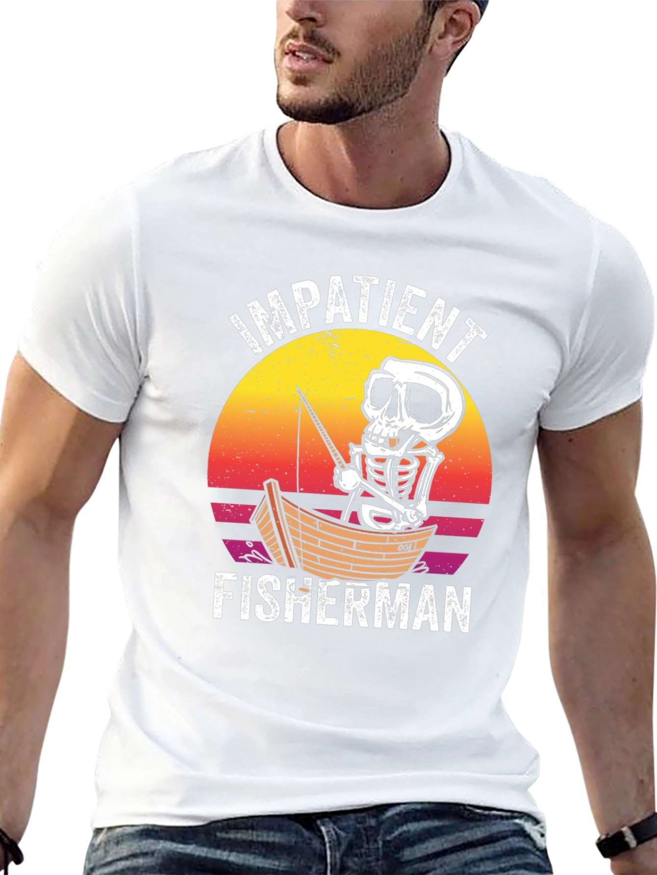 Black Impatient Fisherman Graphic T-Shirt view 13