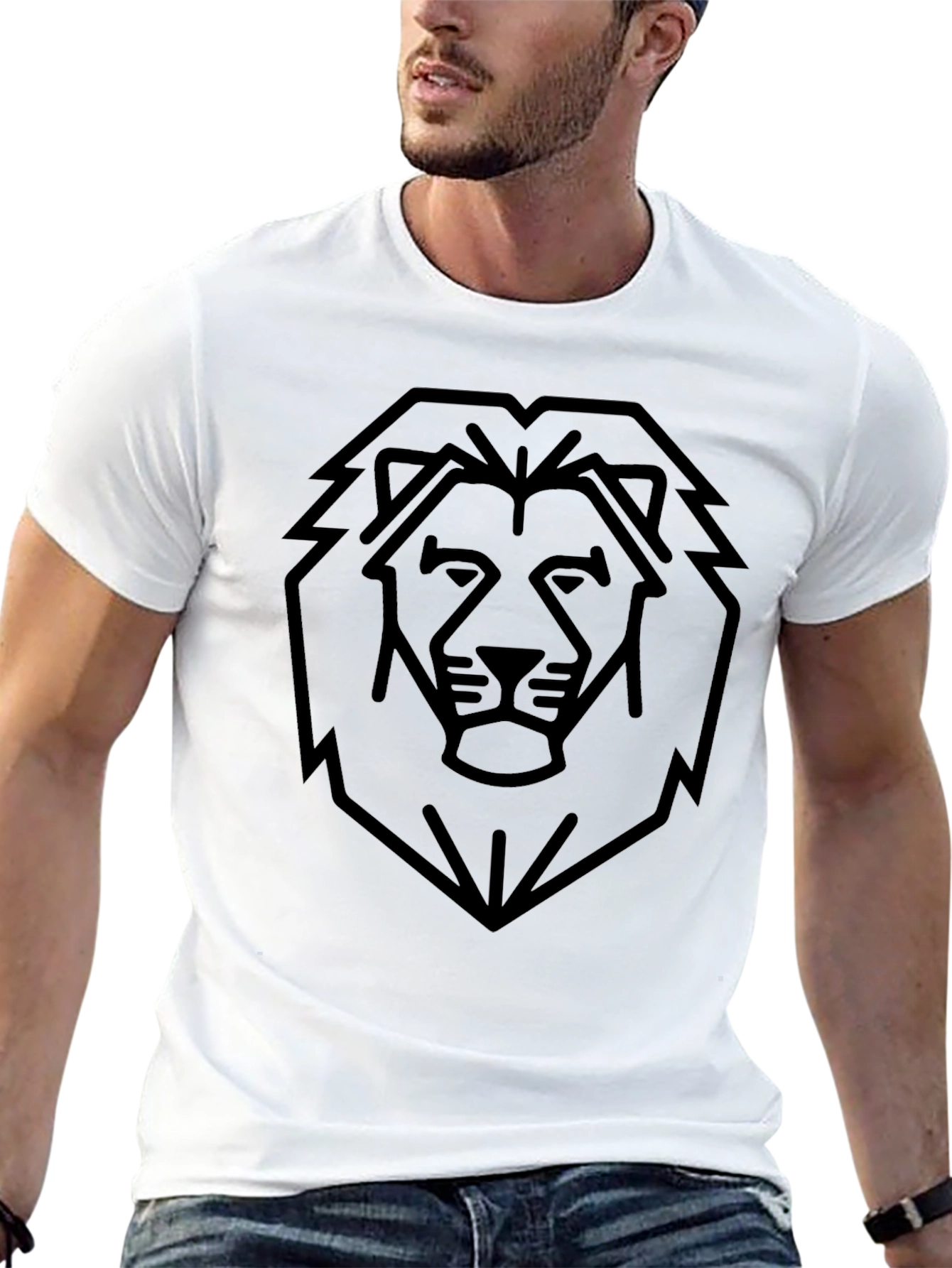 Black Lion Graphic Black T-Shirt view 13