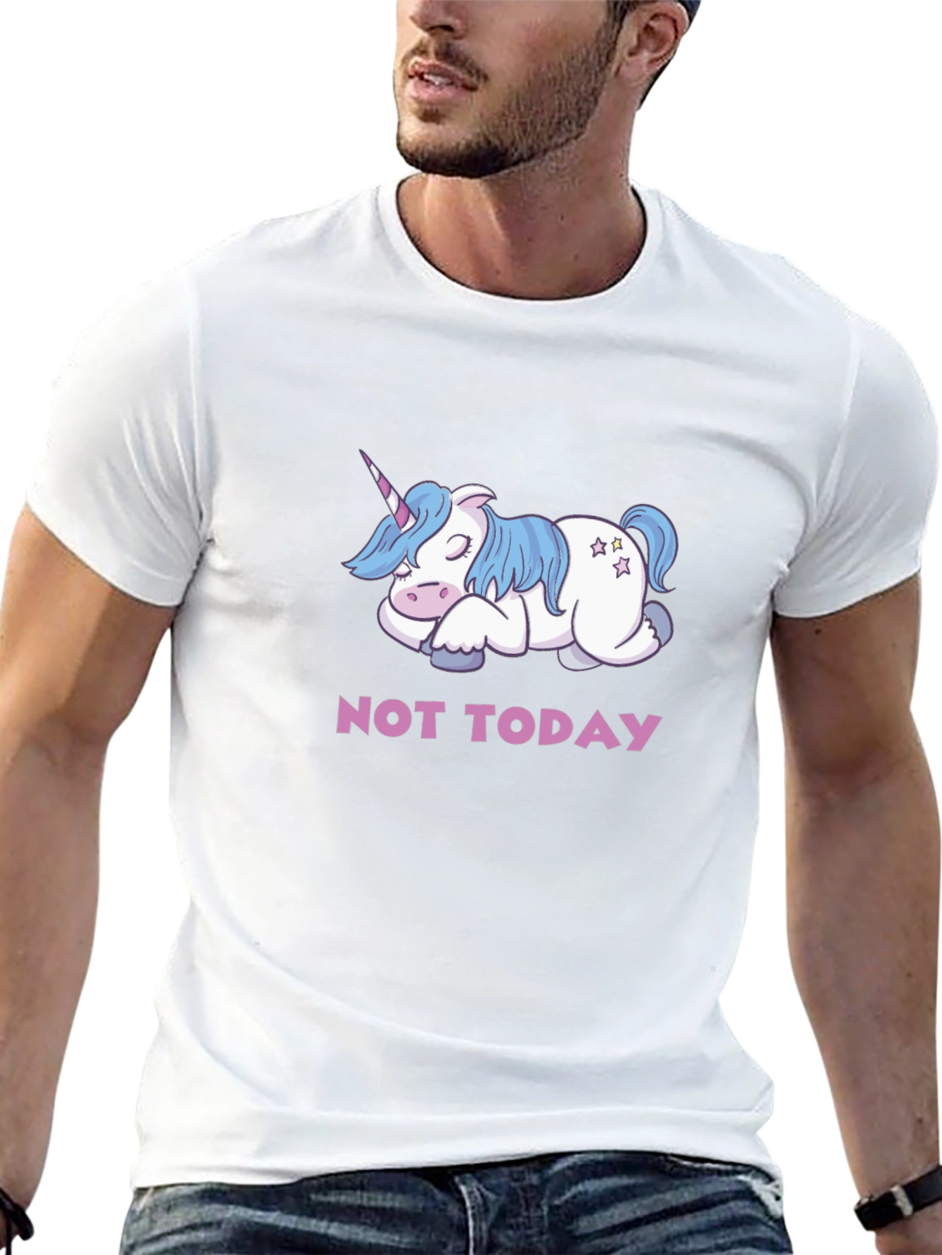 Black Not Today Unicorn T-Shirt - Cute & Funny Tee view 13
