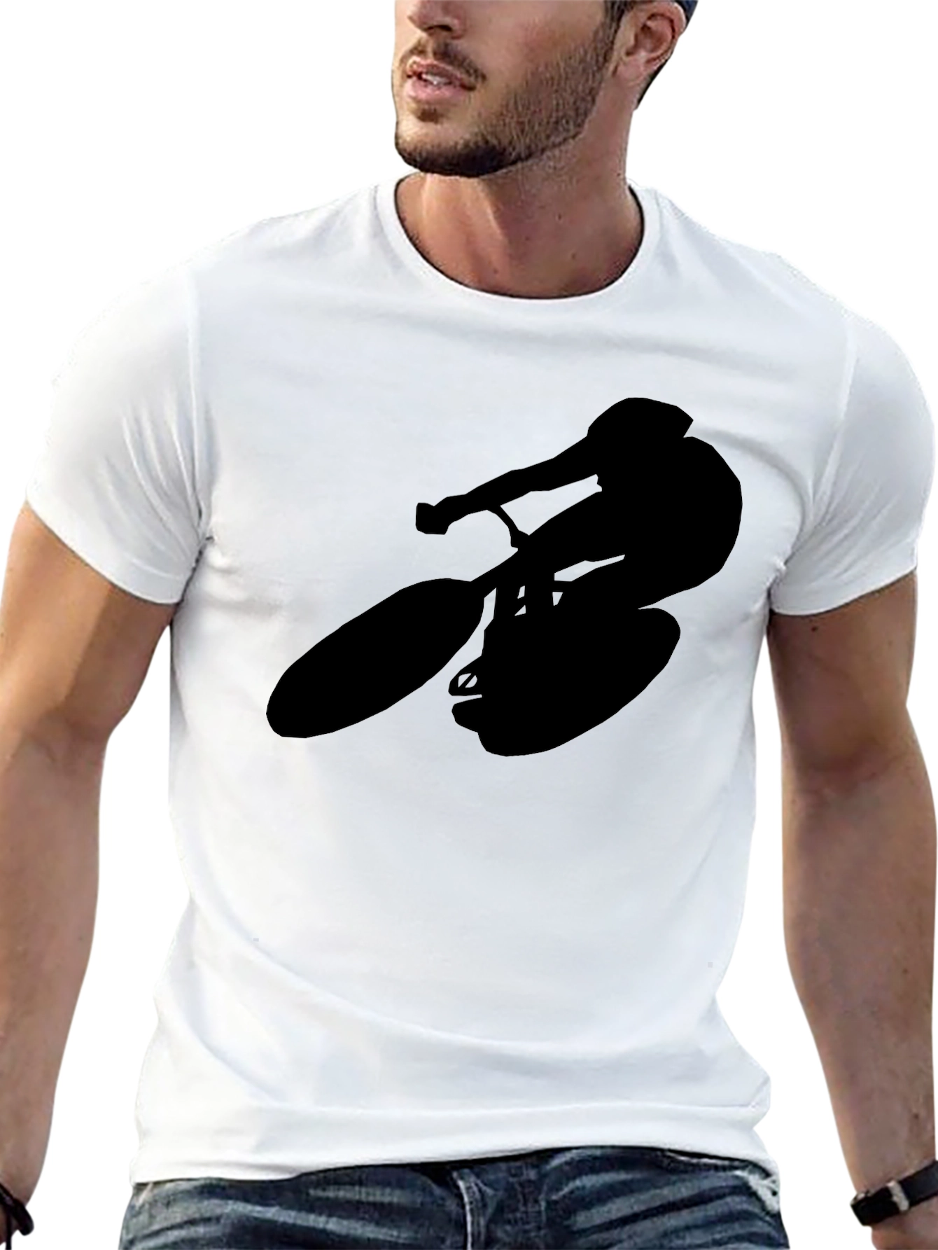 Black Silhouette Cyclist T-Shirt - Black view 13