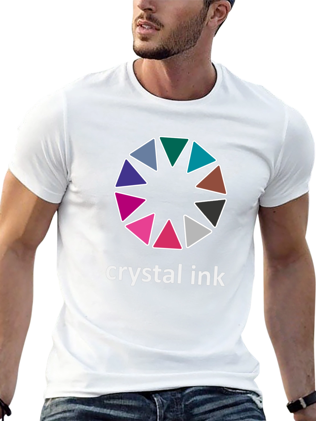 Black Crystal Ink Graphic Tee - Stylish Black Cotton T-Shirt view 13