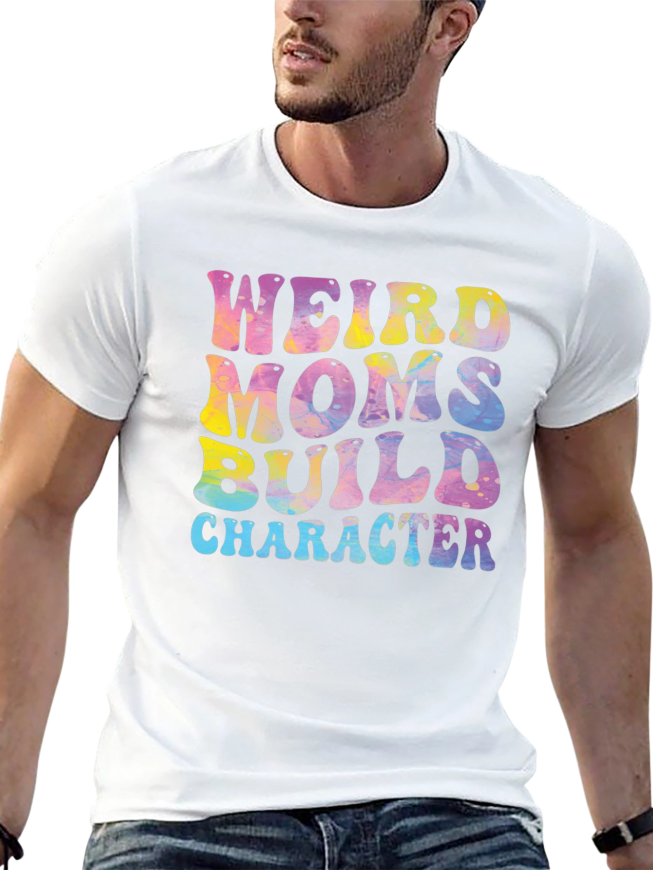 Black Weird Moms Build Character Graphic Tee view 13