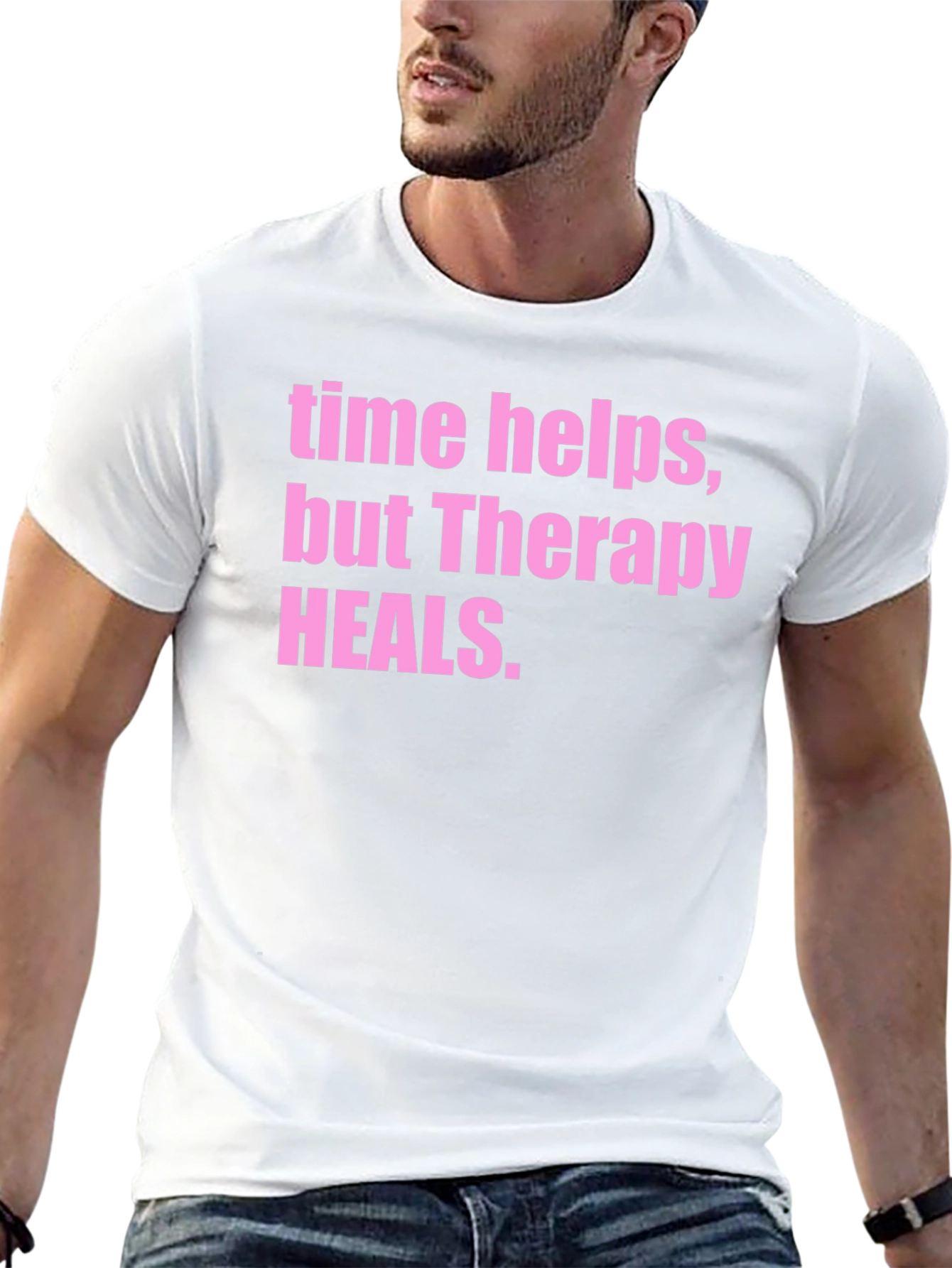 Black Therapy Heals Graphic Tee - Black view 13