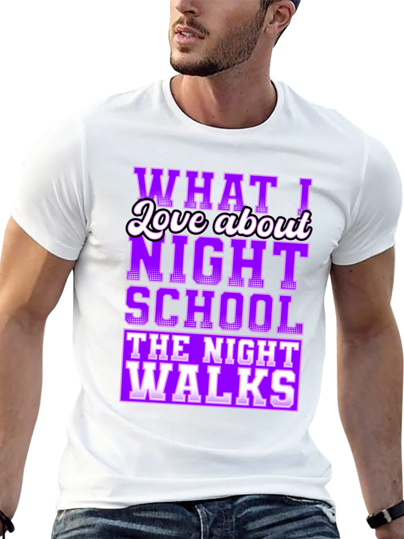 Black Night School Graphic T-Shirt - Humorous Tee view 13